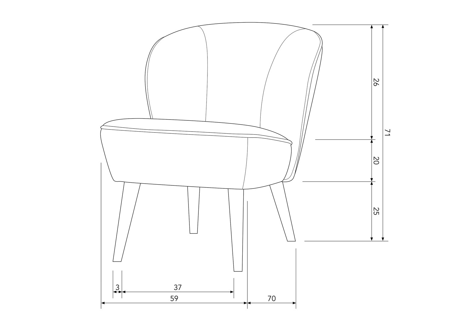 Sessel SARA Teddystoff sandfarben Loungesessel Clubsessel Chair