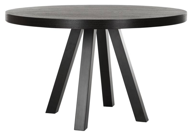 DTP Home Esstisch Night Ø 130 cm rund Mindi Massivholz Metall schwarz