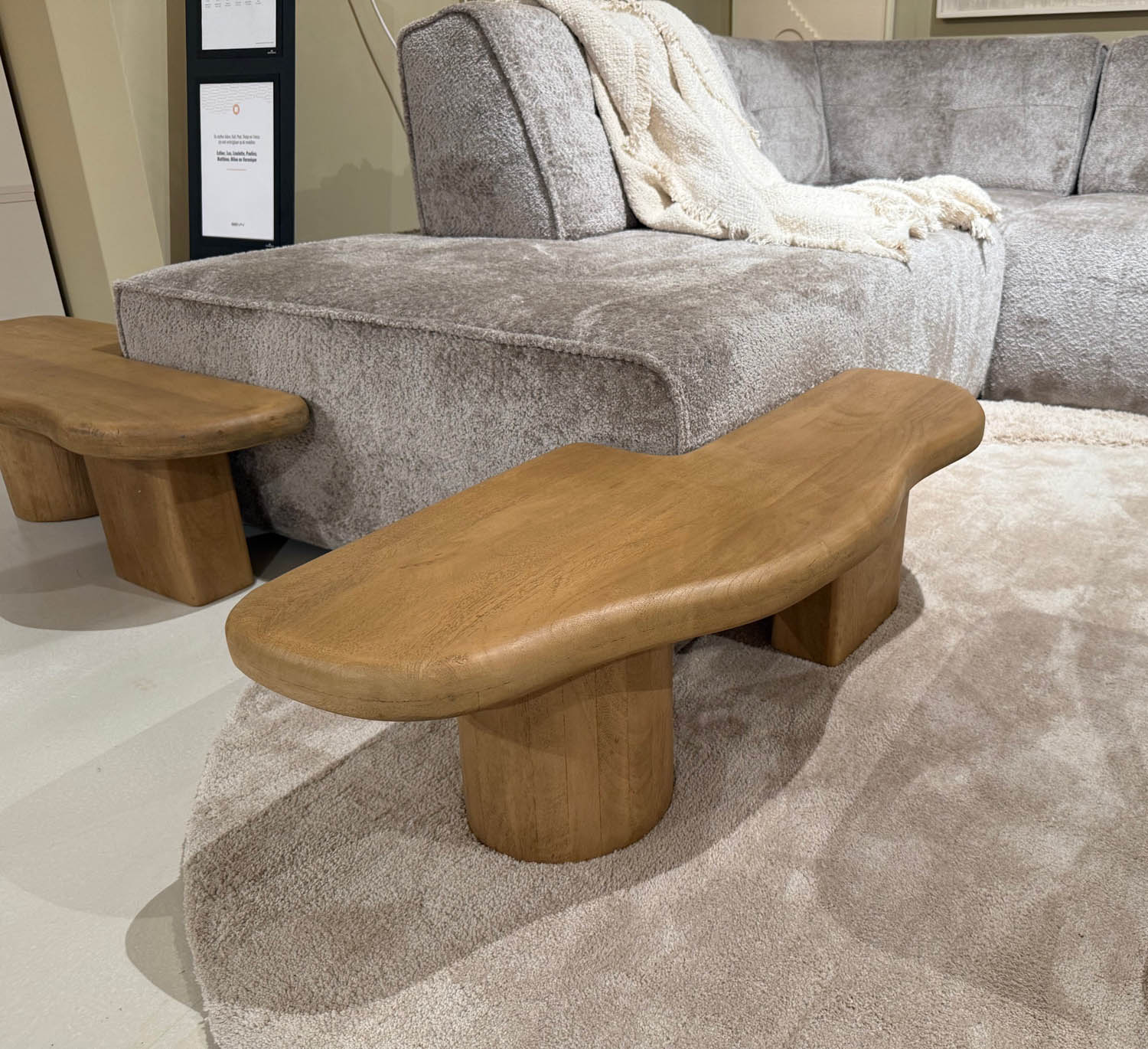 Couchtisch  2 tlg. Yuo 100 x 80 cm Mangoholz natur