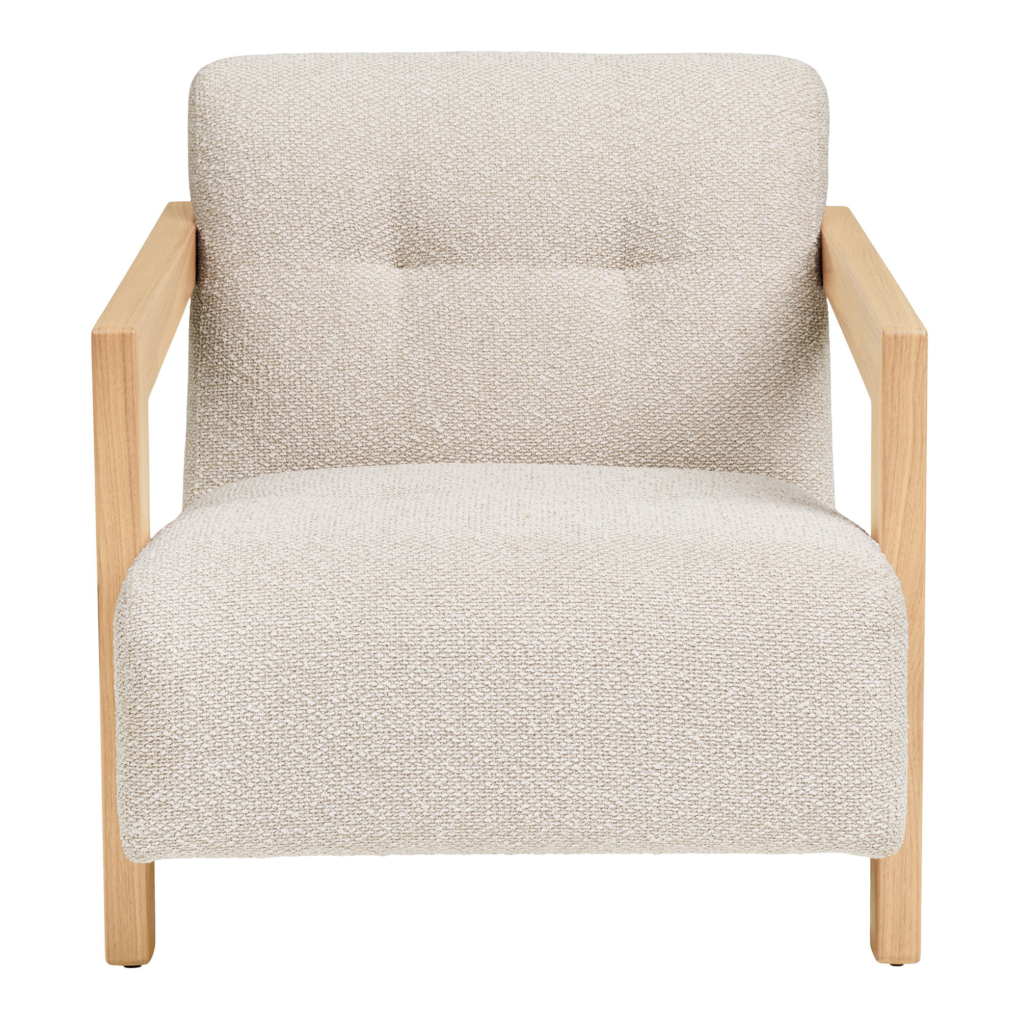 Sessel Marrakesch Stoff beige Eichengestell Relaxsessel Loungesessel
