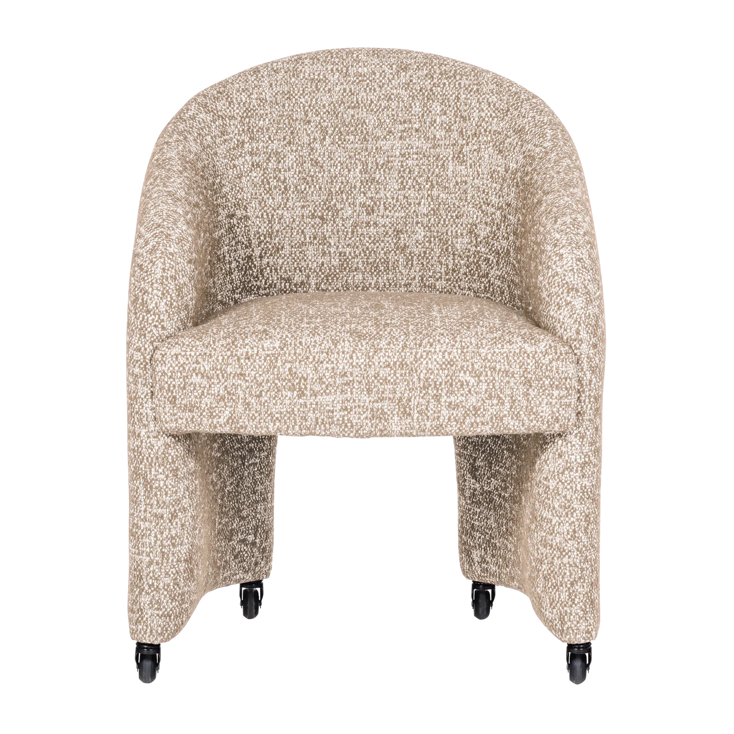 Armlehnstuhl CORDO auf Rollen Melange Stoff natur 