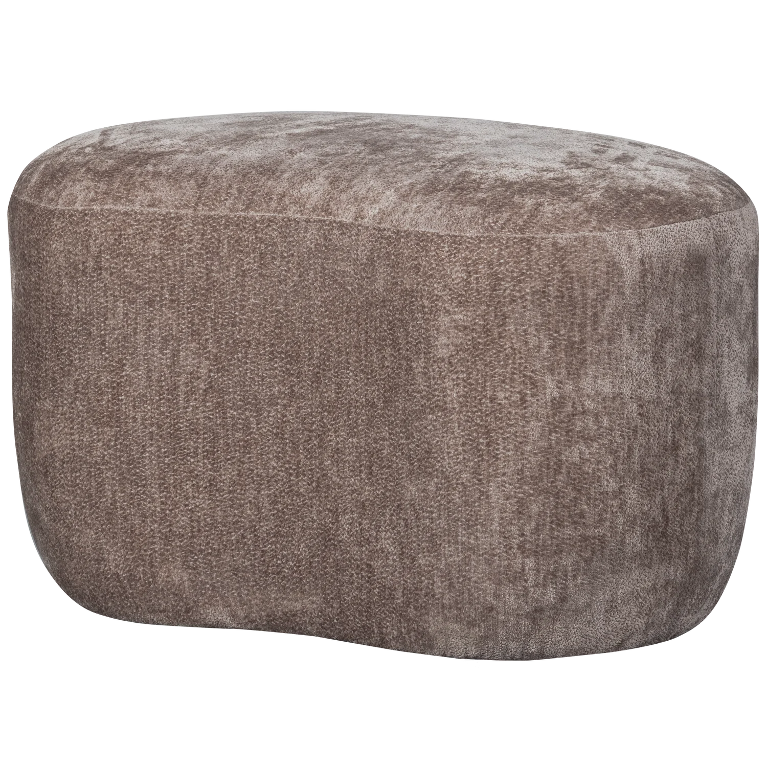 Pouf POPULAR organisch 73 x 51 cm Hocker Sitzhocker Chenillegewebe taupe