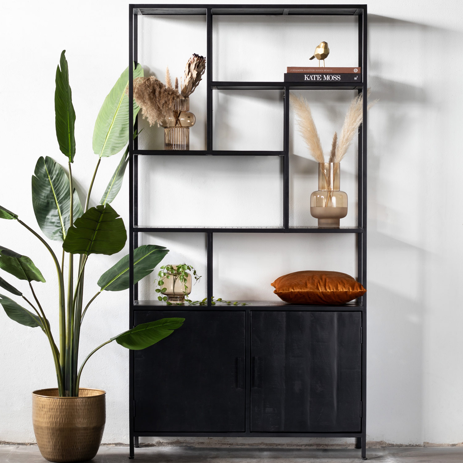 Regal Schrank Schrankregal BONY XL B 110 cm schwarz