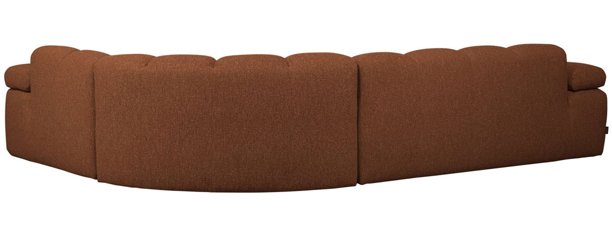 woood Ecksofa MOJO Bouclé rostbraun meliert Chaiselongue rechts