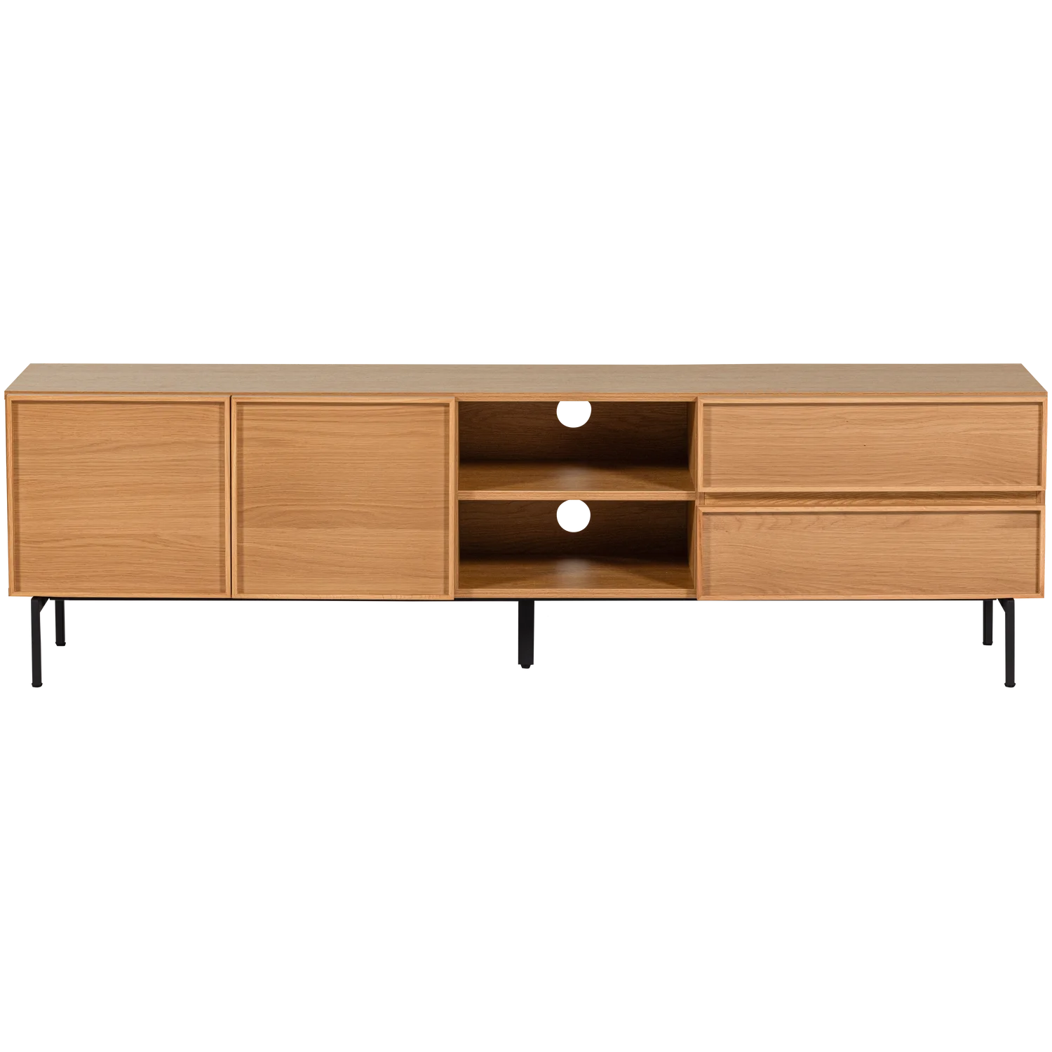 TV Möbel Lowboard TOURS 180 cm MDF Melamin beschichtet natur
