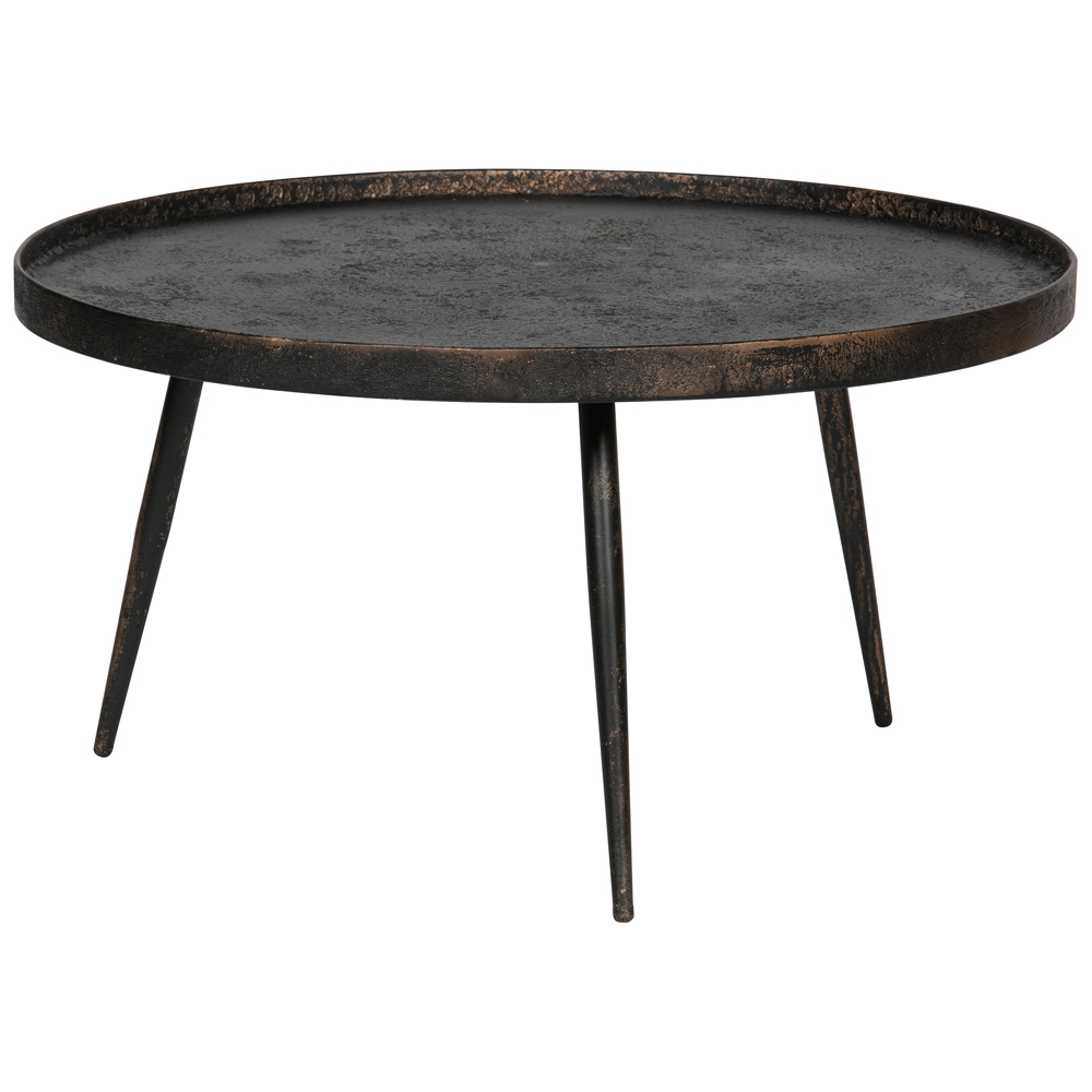 Beistelltisch Couchtisch Bounds Ø 76 cm Metall antikgold Kafeetisch Sofatisch