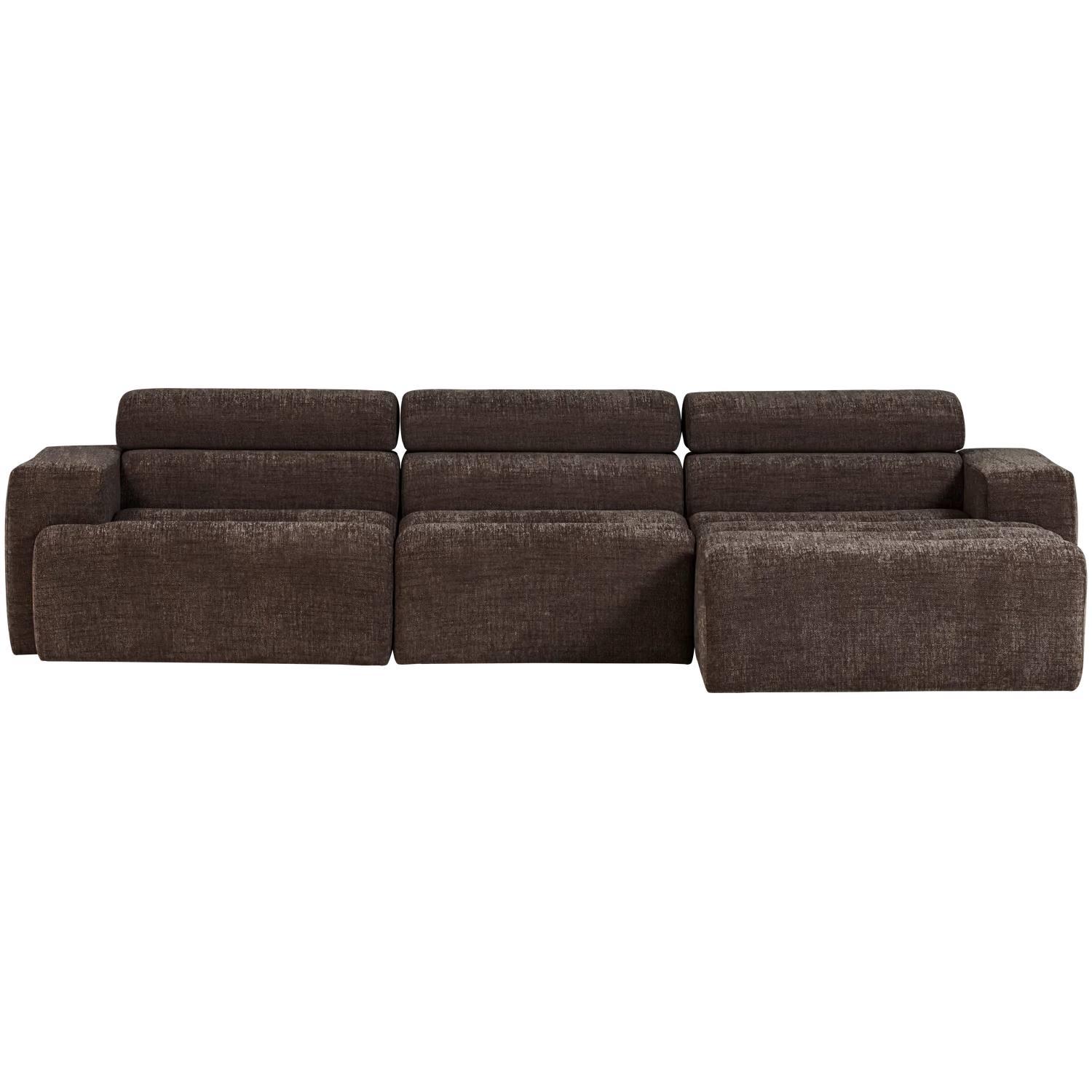 Ecksofa Sofa NOVI Bezug Melange dunkelbraun Chaiselongue rechts