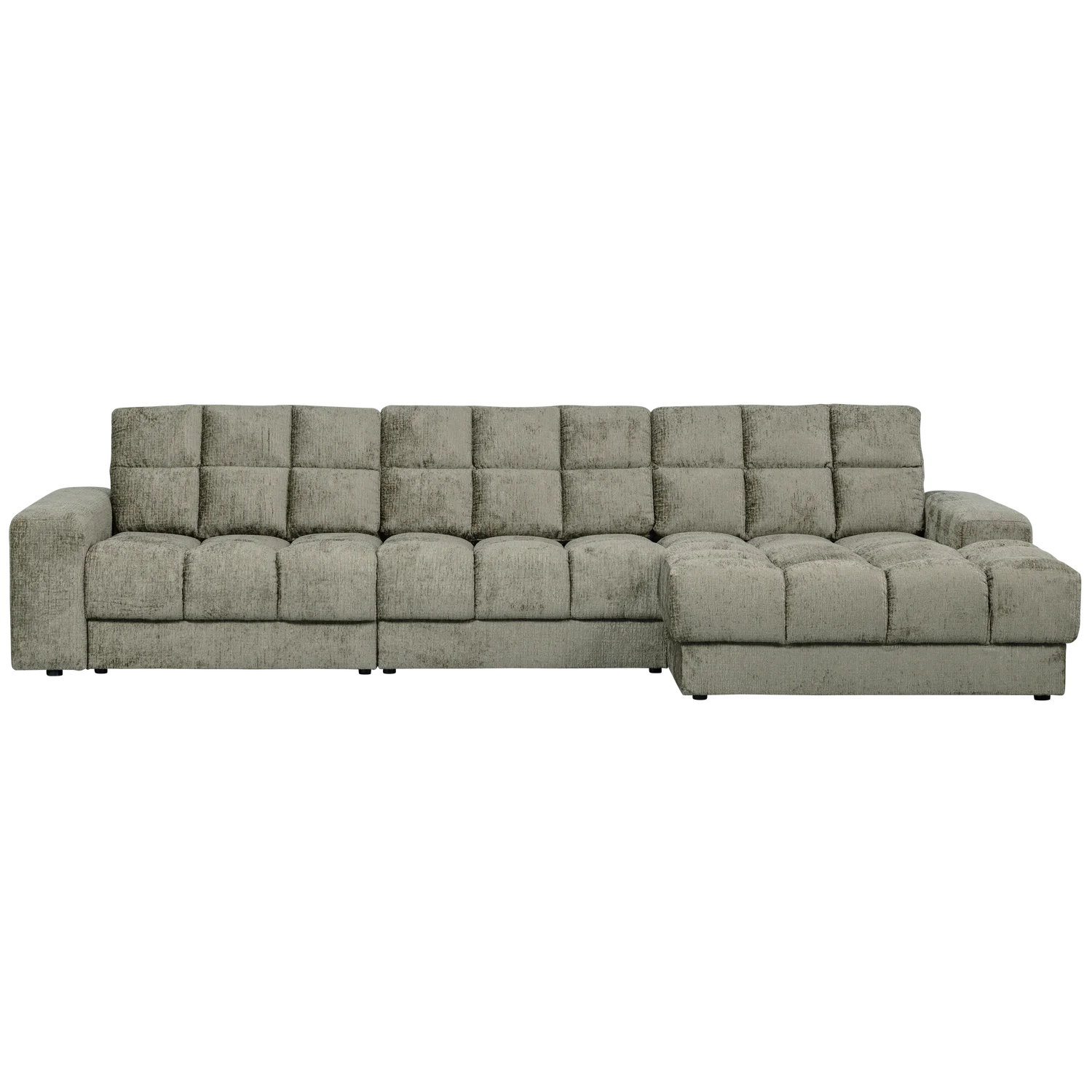 Ecksofa Sofa SECOND DATE Bezug Struktur Velvet frost Chaiselongue rechts