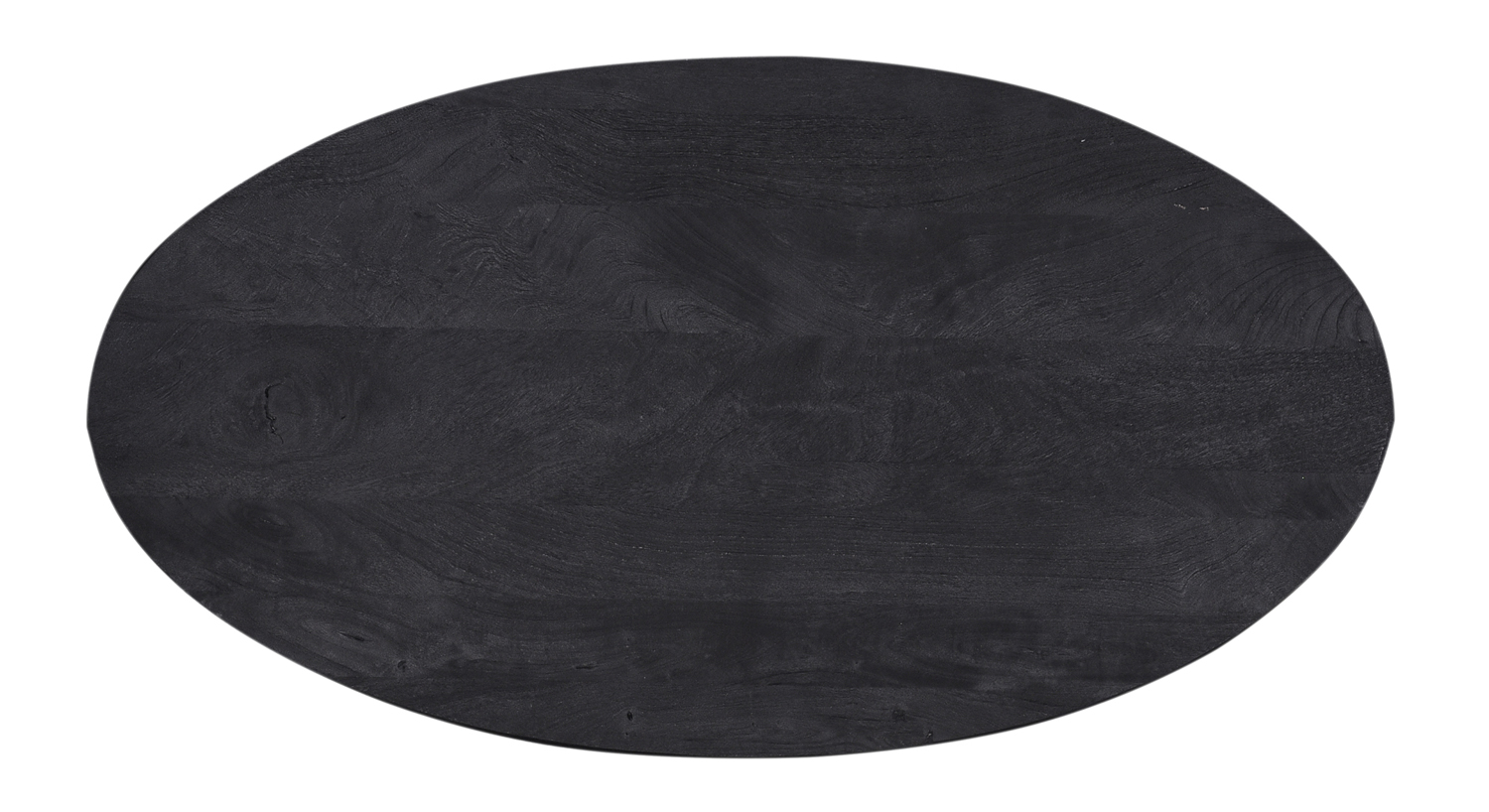Couchtisch MADISON oval 130 x 70 cm Mangoholz schwarz