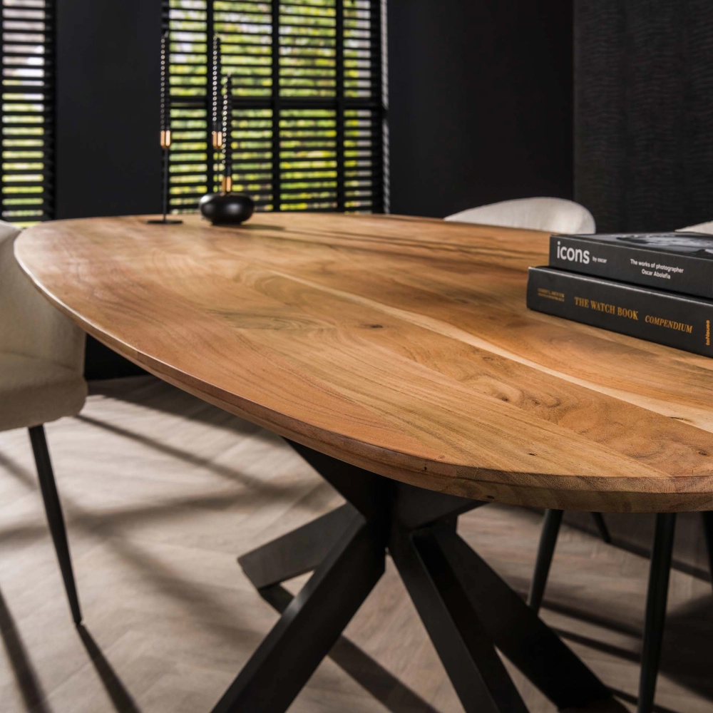 Esstisch SVENDBORG oval 215 cm Akazie natur