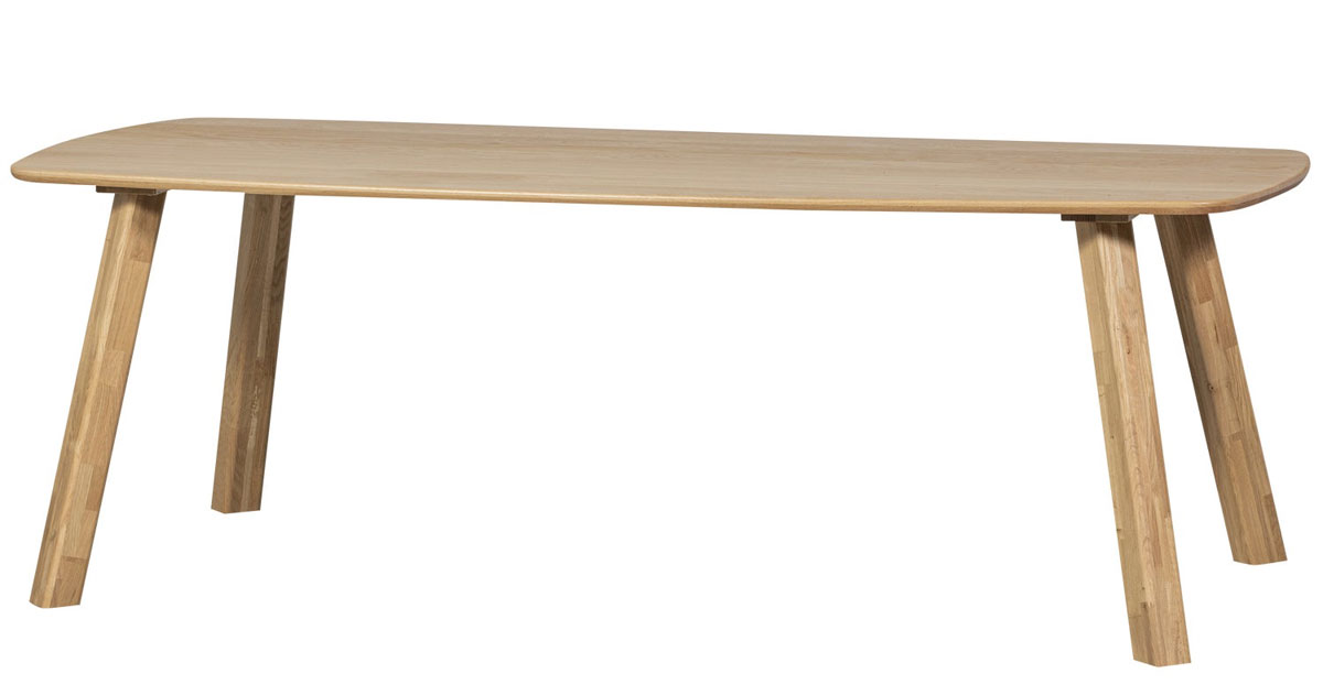 Esstisch DÄNISCH 220 x 100 cm oval Eiche massiv