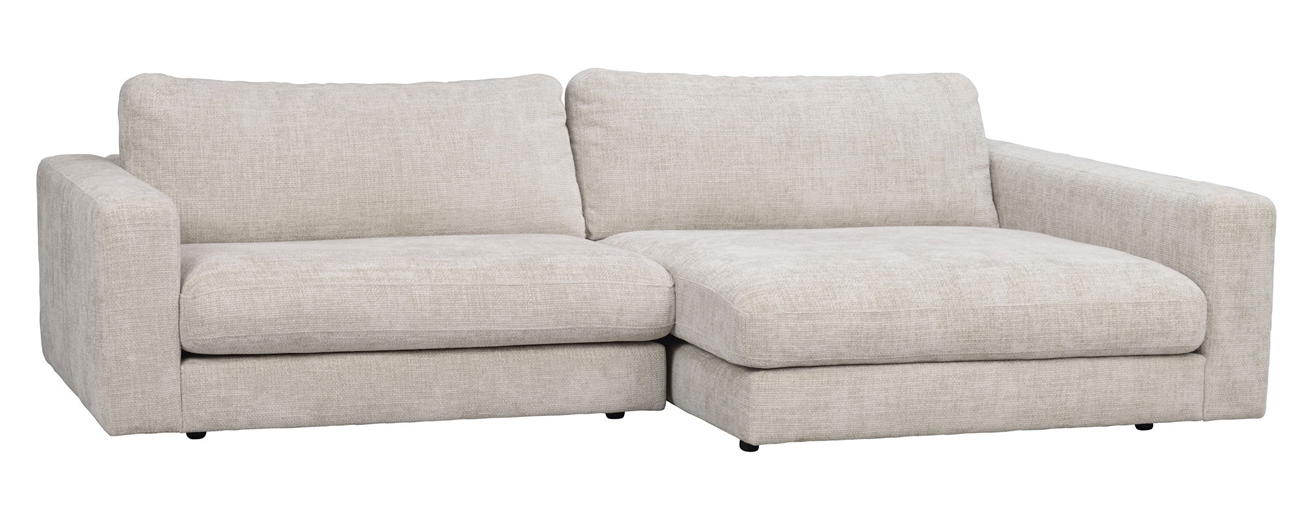 3-Sitzer-Sofa ALMA hellgrau Longchair rechts