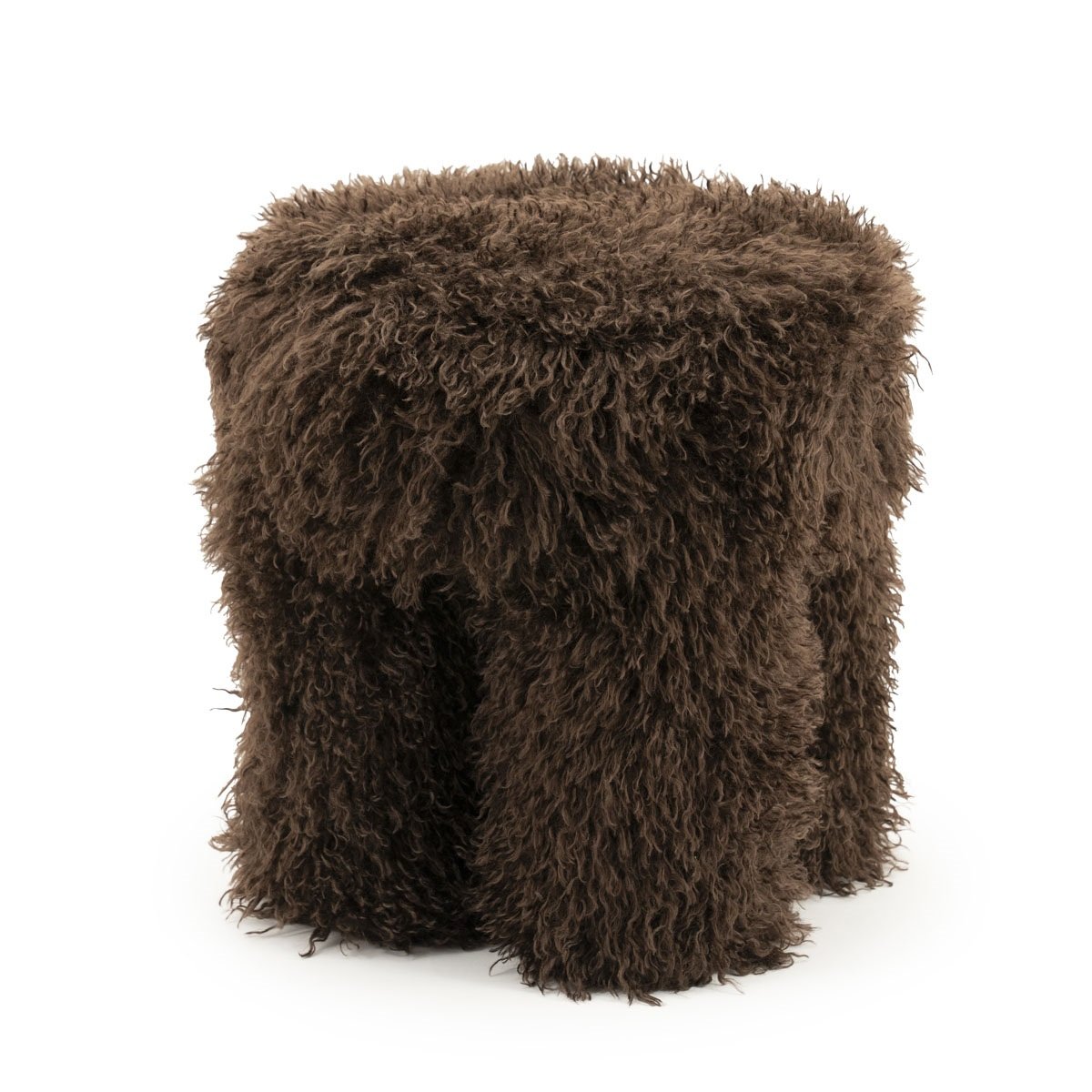 Pouf Doodly Ø 40 cm dunkelbraun Hocker Sitzhocker