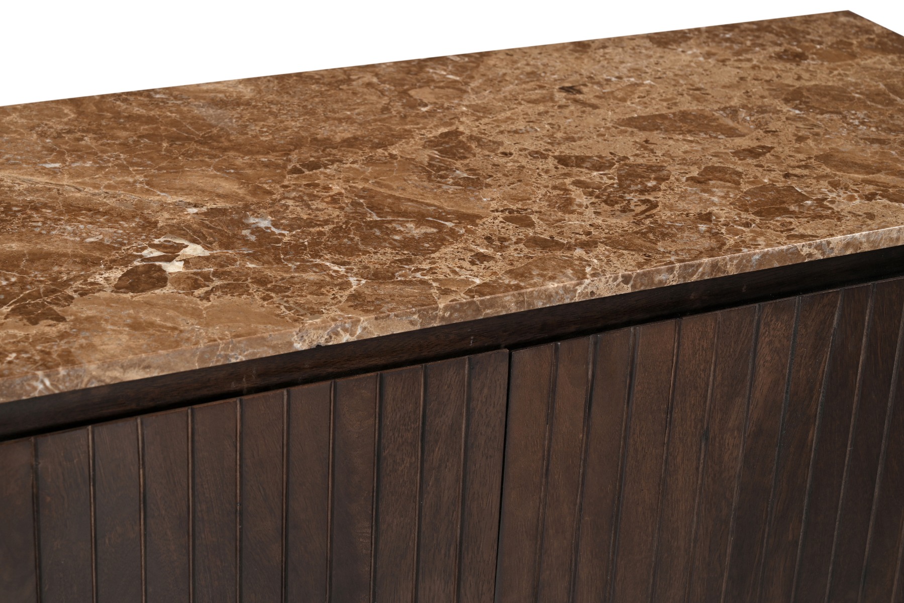 Sideboard Anrichte Nora Emperador 115 cm Mangoholz Marmor braun