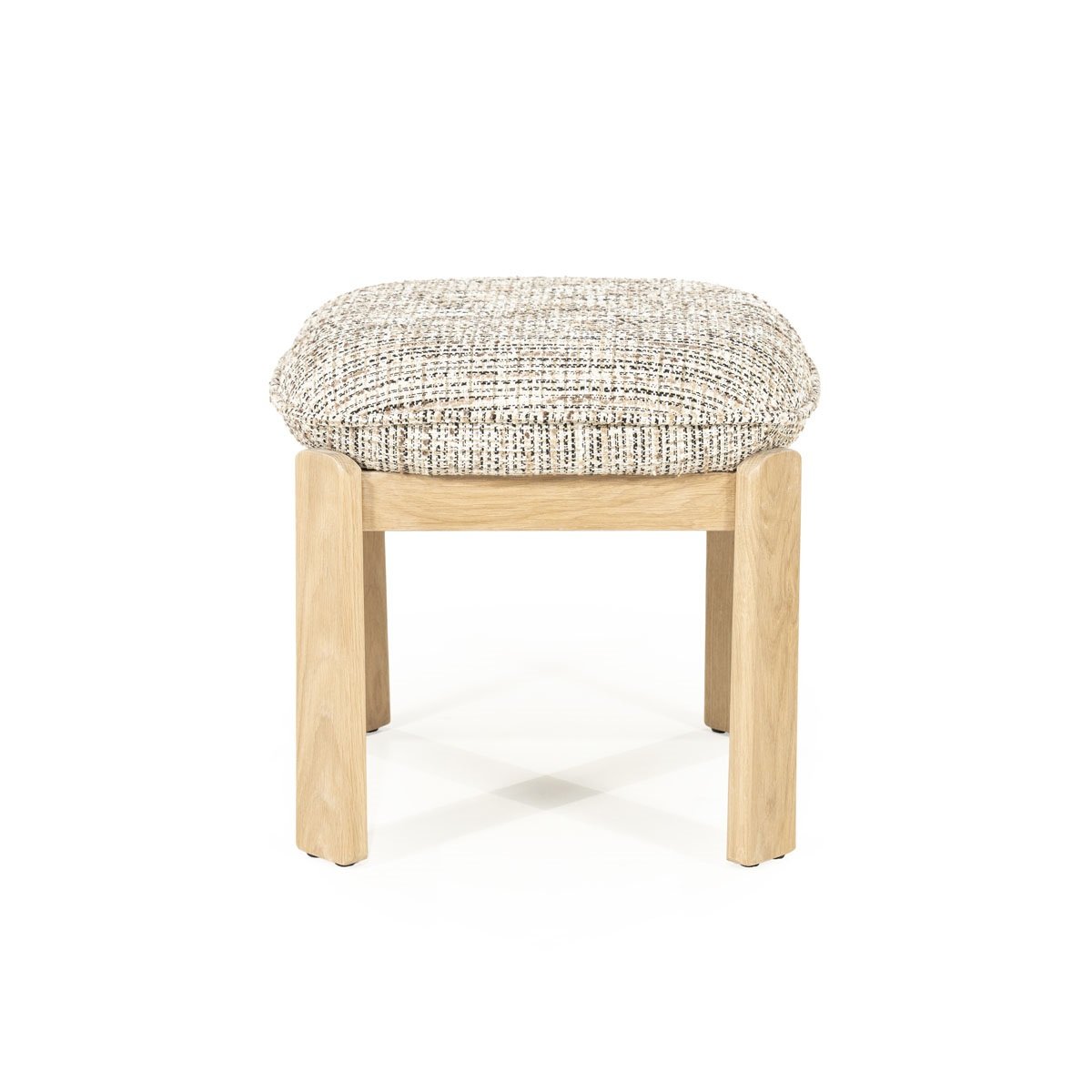 Sitzhocker Hocker Lottie 48 x 48 cm Eiche Massivholz Bezug Nori taupe