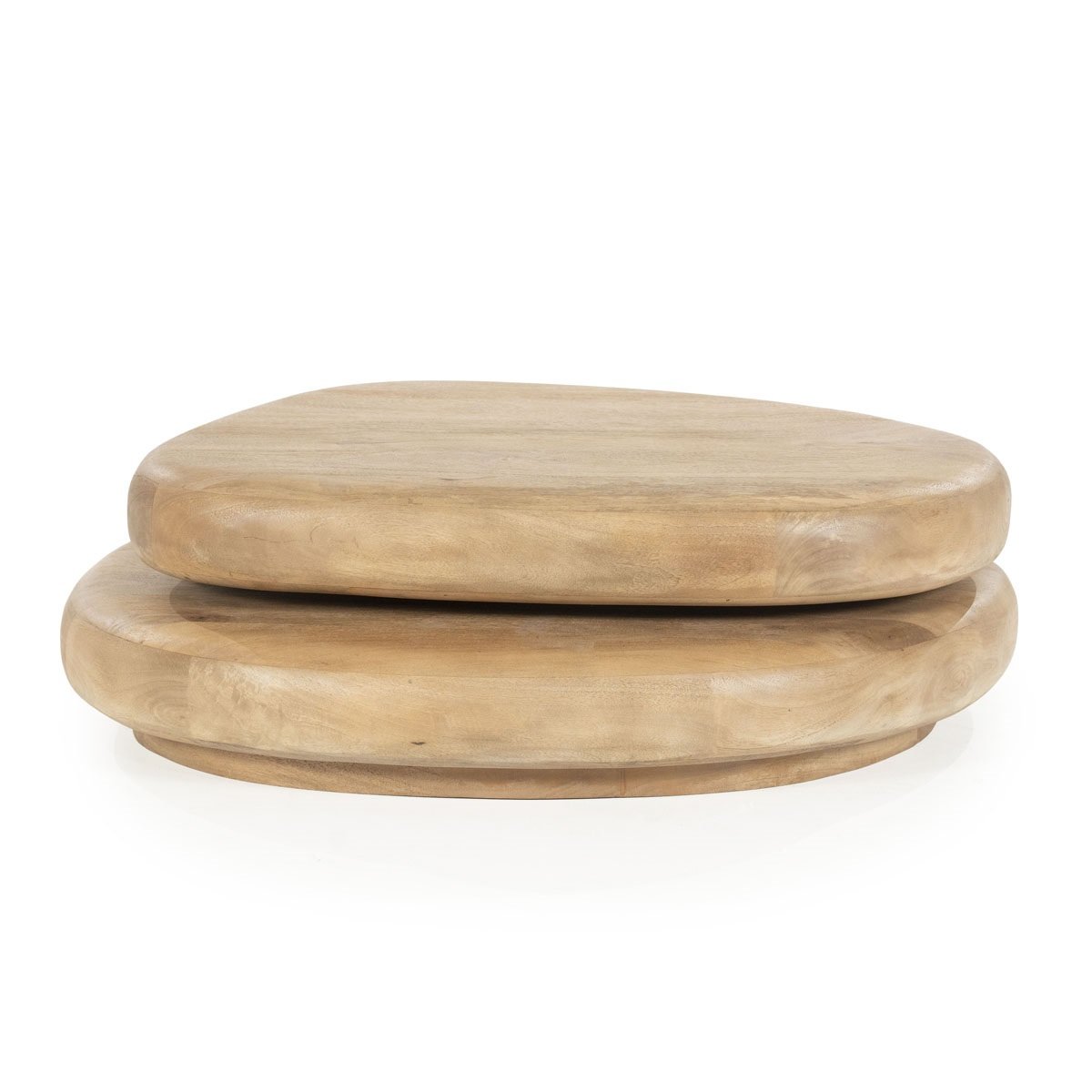 Couchtisch Kabo 100 x 80 cm drehbar Mango Massivholz hellbraun