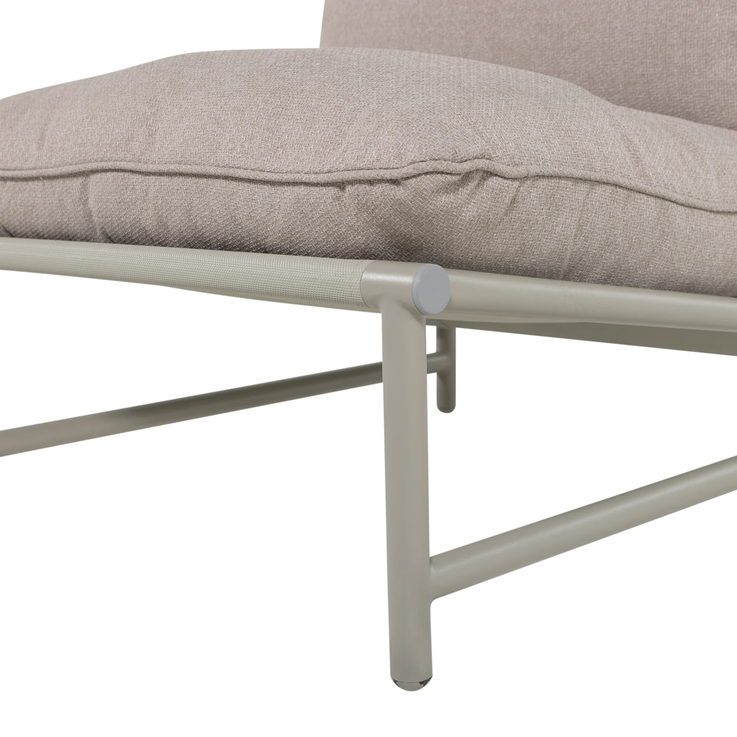 Outdoor Lounge Sessel ELVO Aluminium Olefinbezug sandfarben Gartensessel