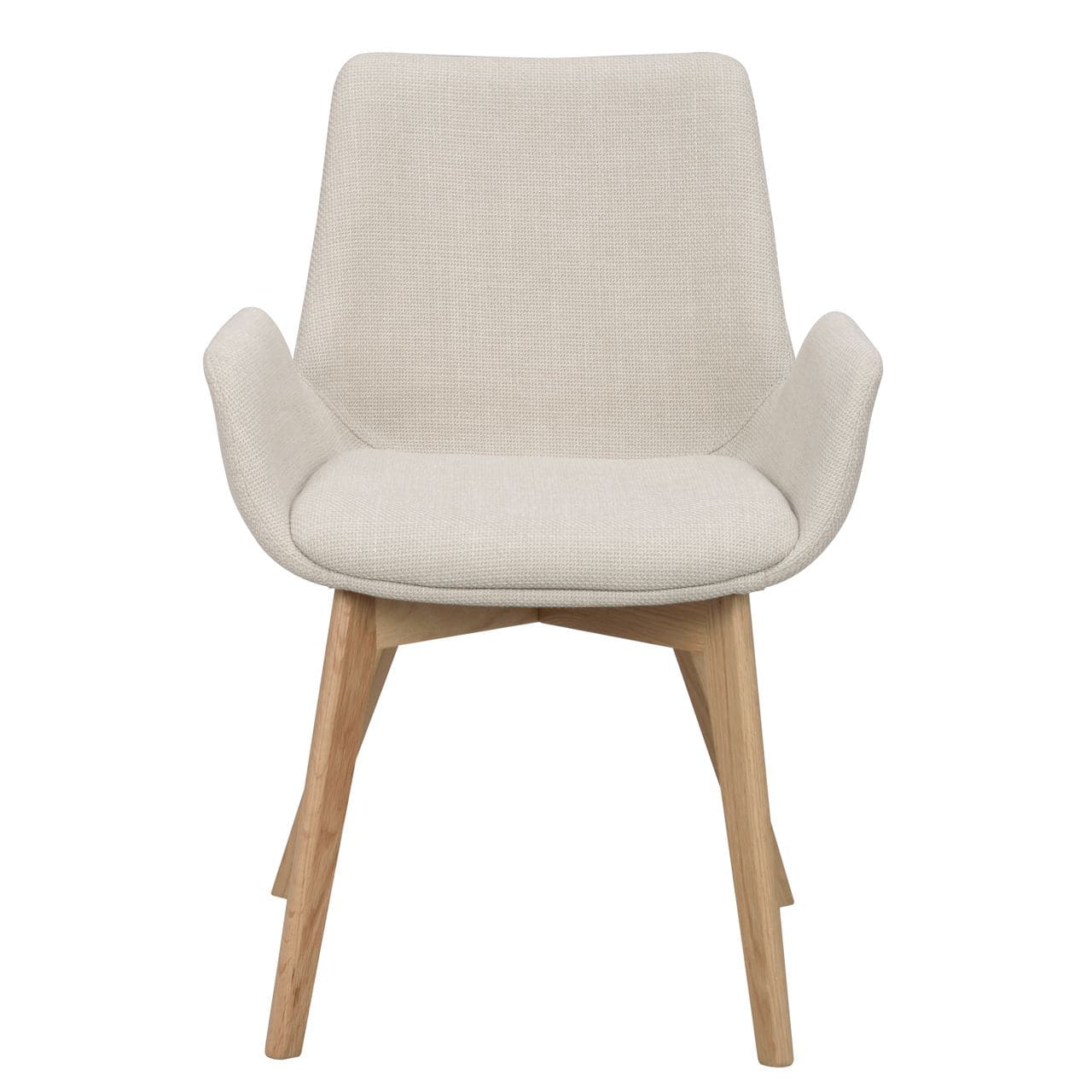 Stuhl DREAM mit Armlehnen beige Beine aus Eiche