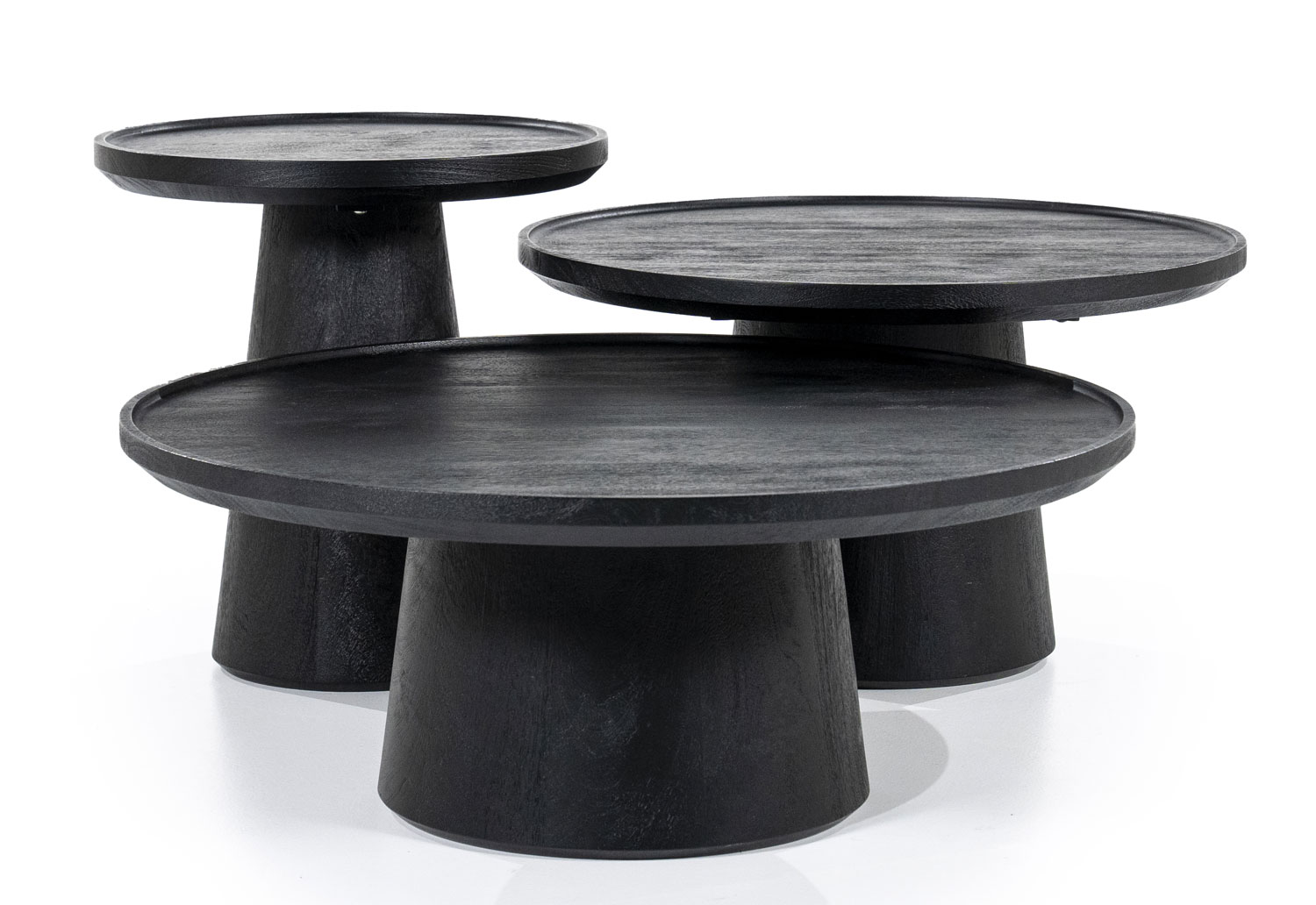 Couchtisch Ron rund Ø 66 cm Mango schwarz