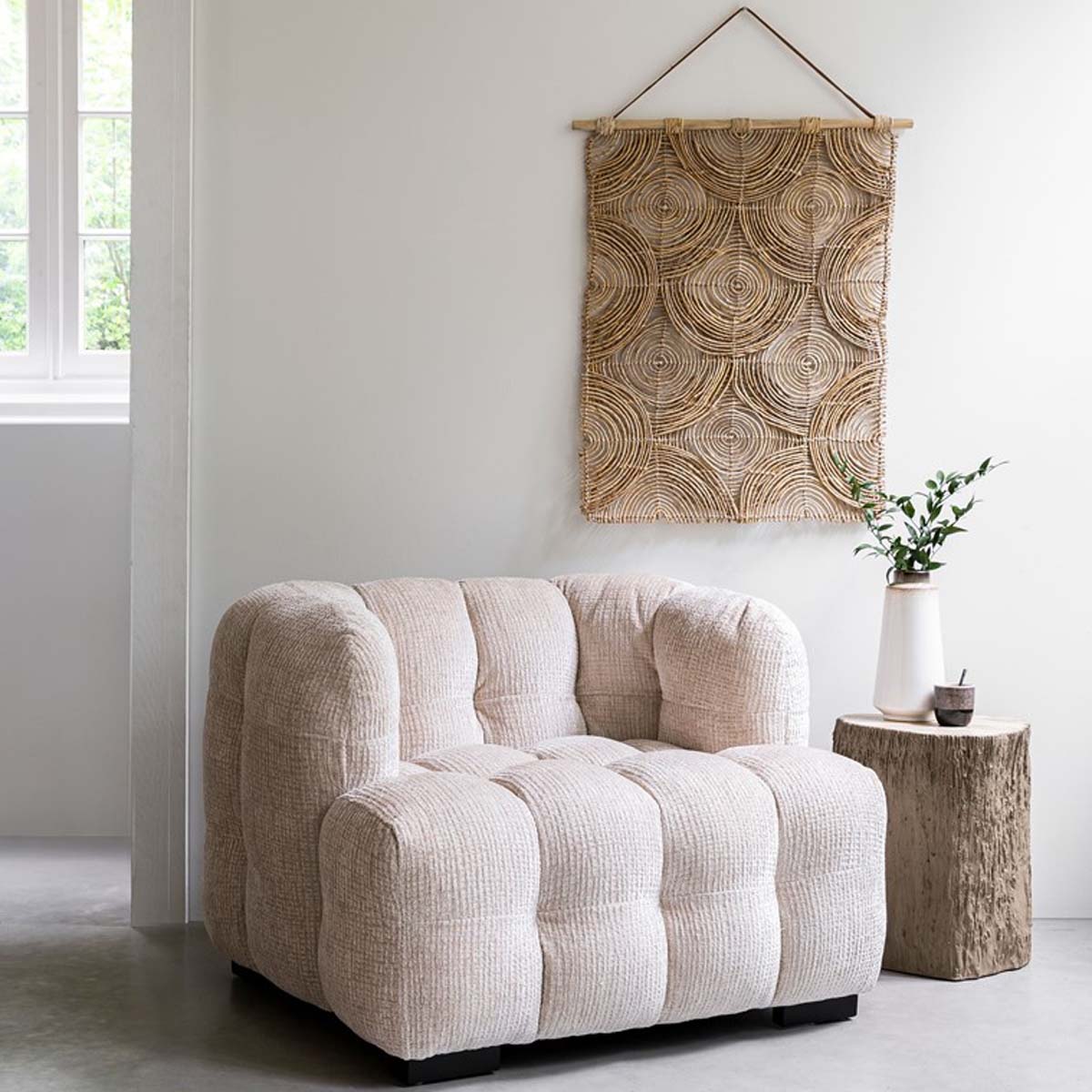 Lounge Sessel Mars Chenille natur Relaxsessel