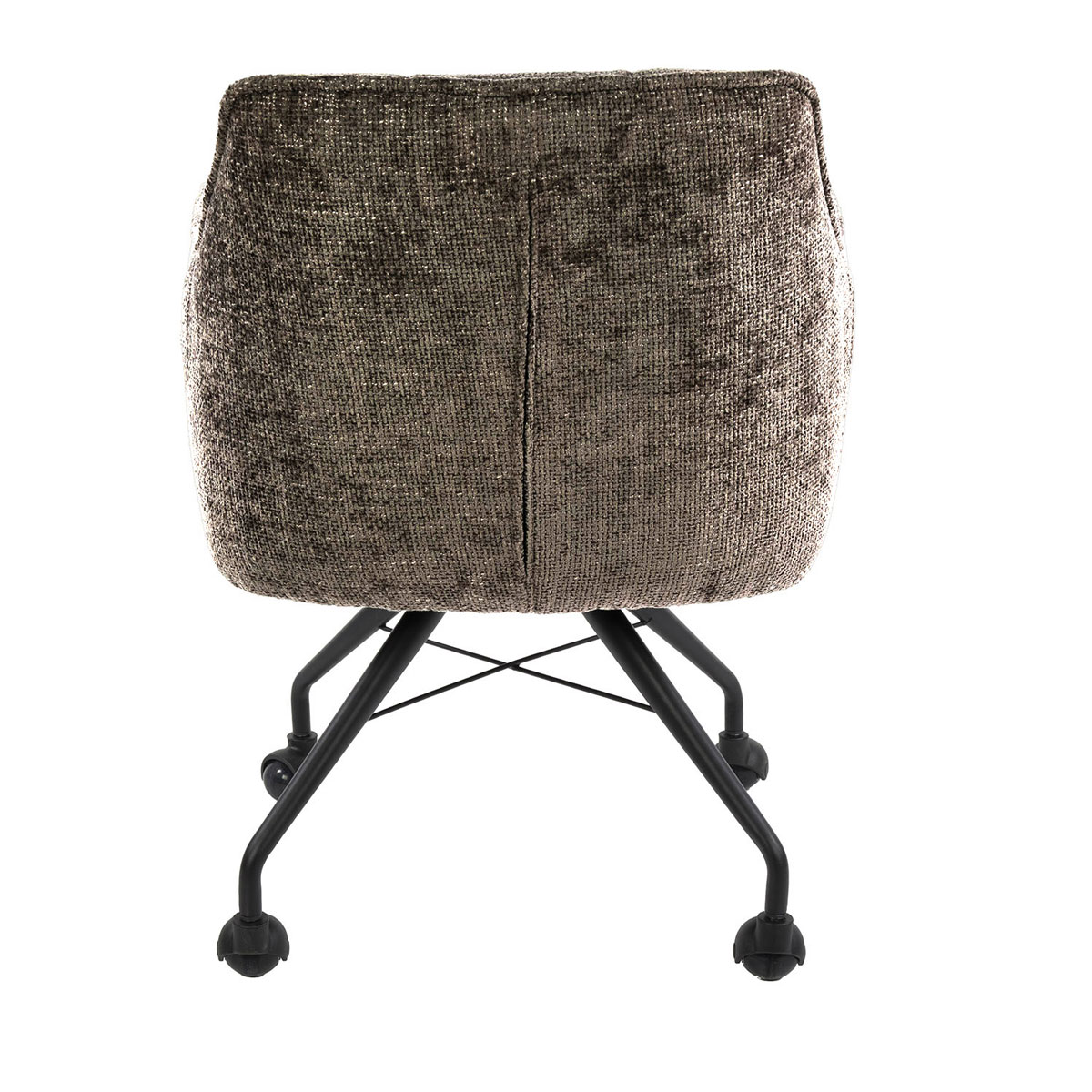 2er Set Armlehnstuhl Fino auf Rollen Chenille Stoff taupe