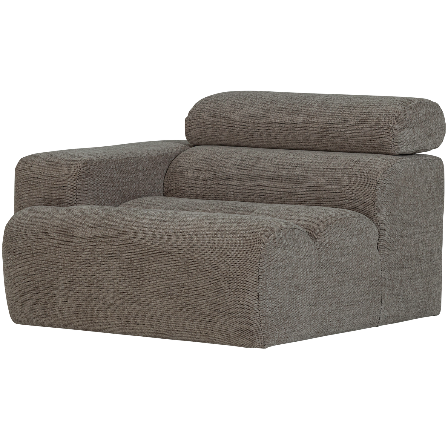 Sofaelement NOVI mit Armlehne links Element Webstoff grau melange