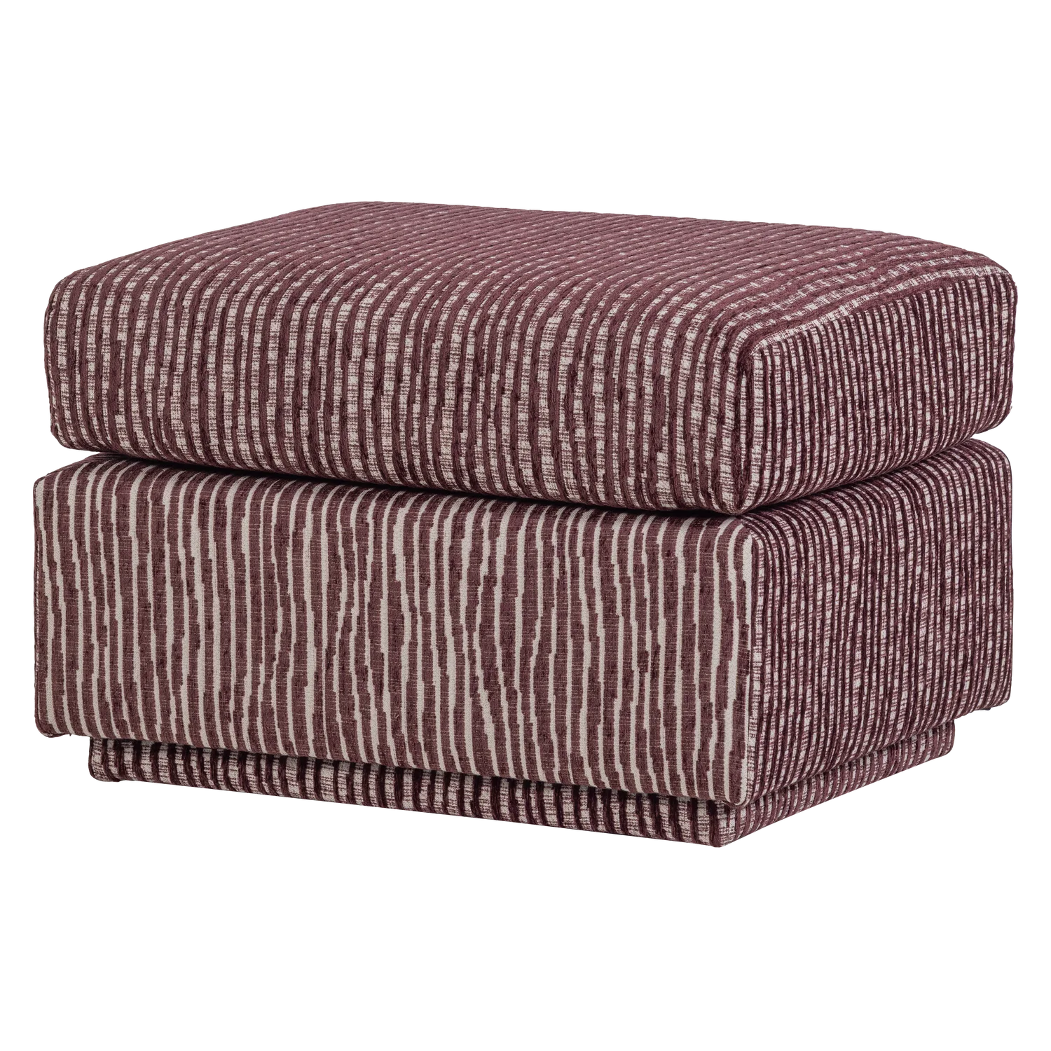 Hocker LOU 60 x 50 cm Musterstoff burgunderrot Fußhocker