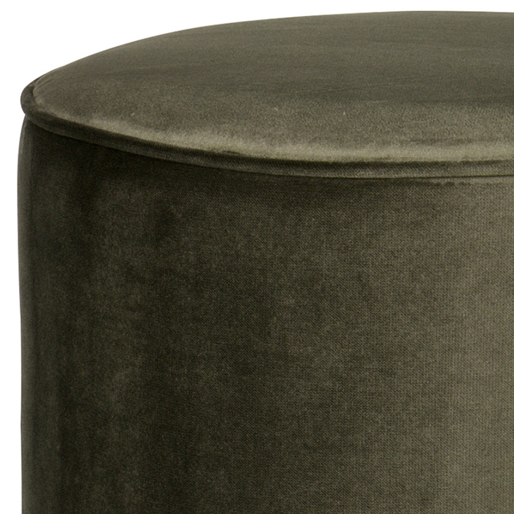 woood Sitzhocker Hocker Ø 46 cm SARA Samt rund grün