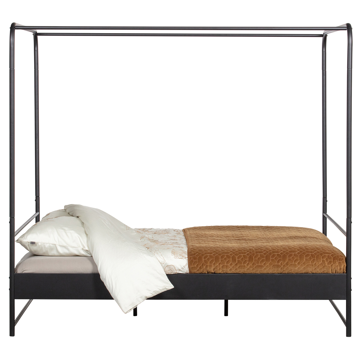 woood Himmelbett Bett Bunk 200 x 160 cm Metall schwarz