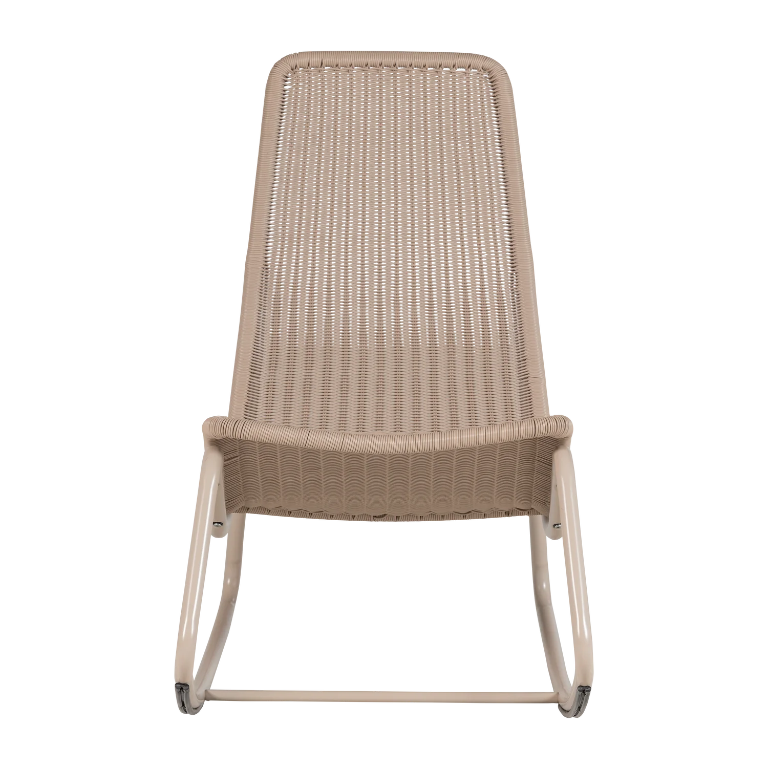 Outdoor Schaukelstuhl Gartenstuhl TOM Metall Kunstrattan sandfarben