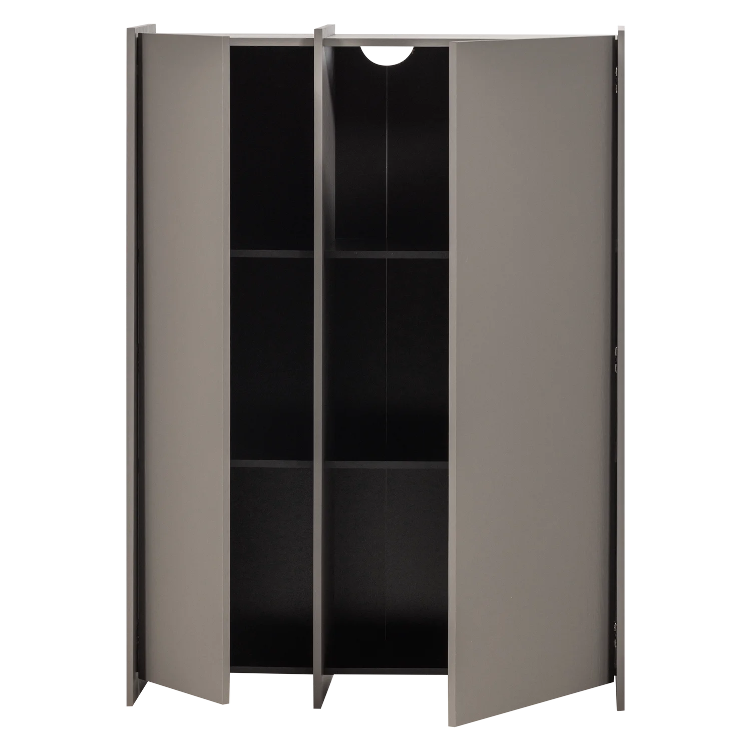 Schrank Aufbewahrungsschrank BROCK H 140 cm 2-türig Esche Funrier warmgrau