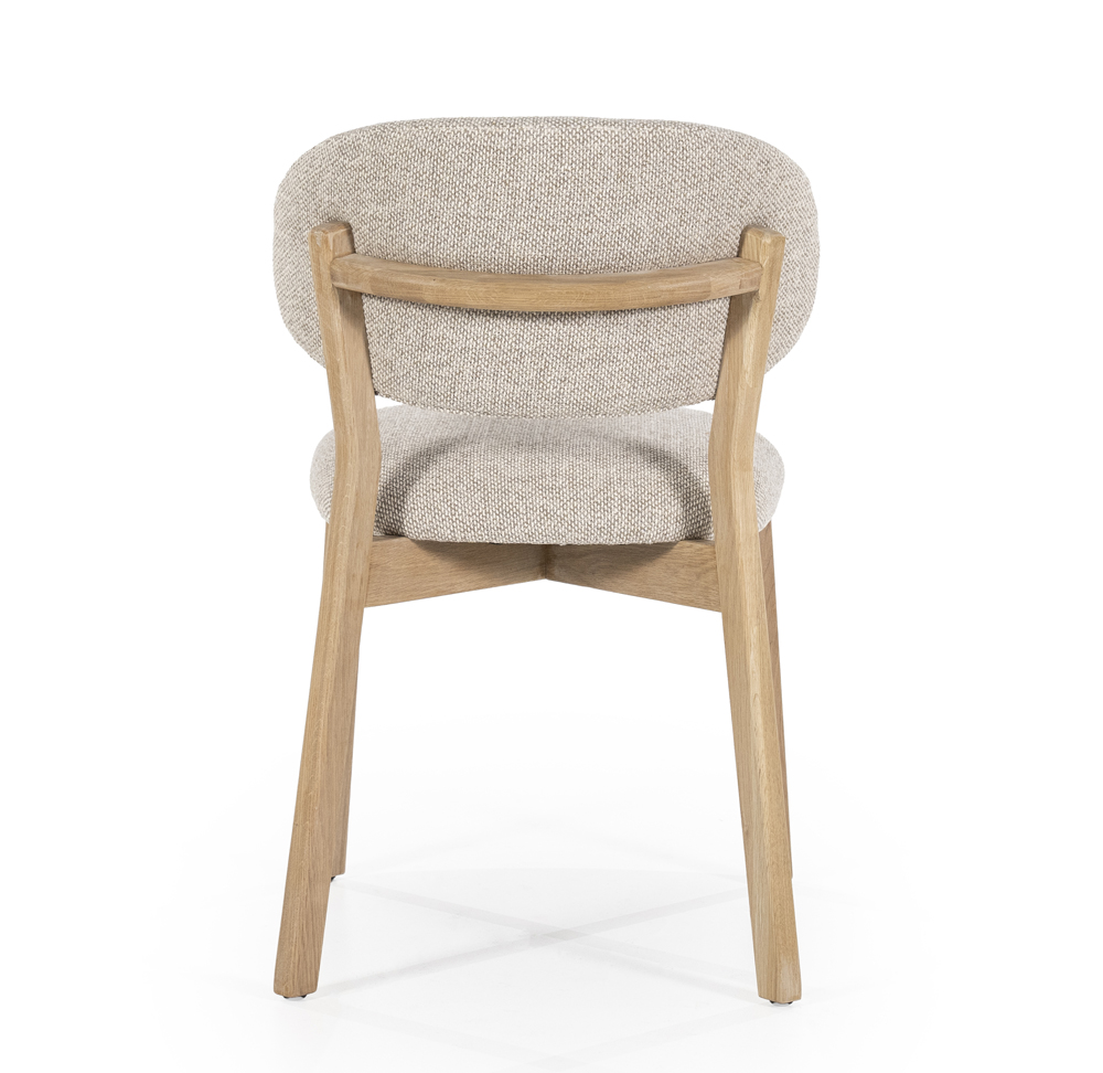 Esszimmerstuhl Stuhl MICKY Stoffbezug taupe Beine Eiche