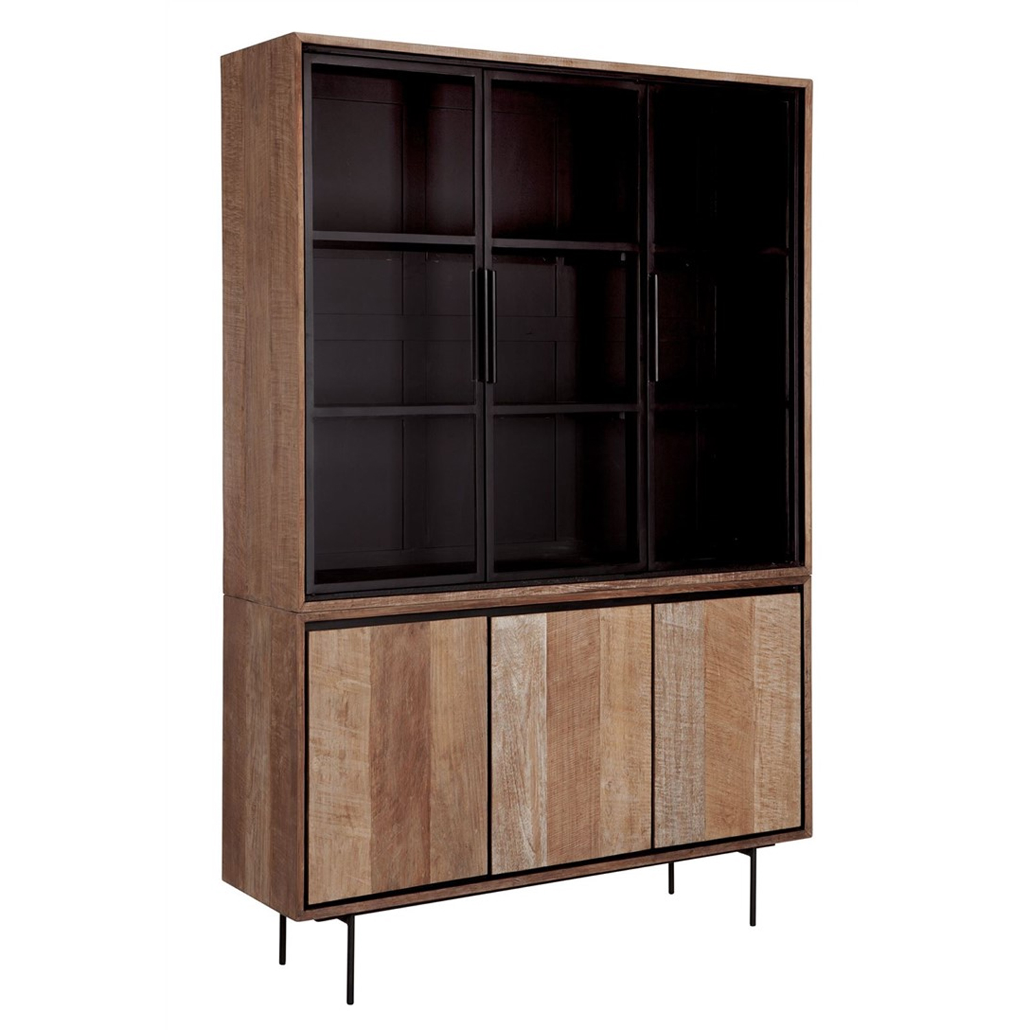 Vitrine Vitrinenschrank Metropole B 140 cm Teakholz