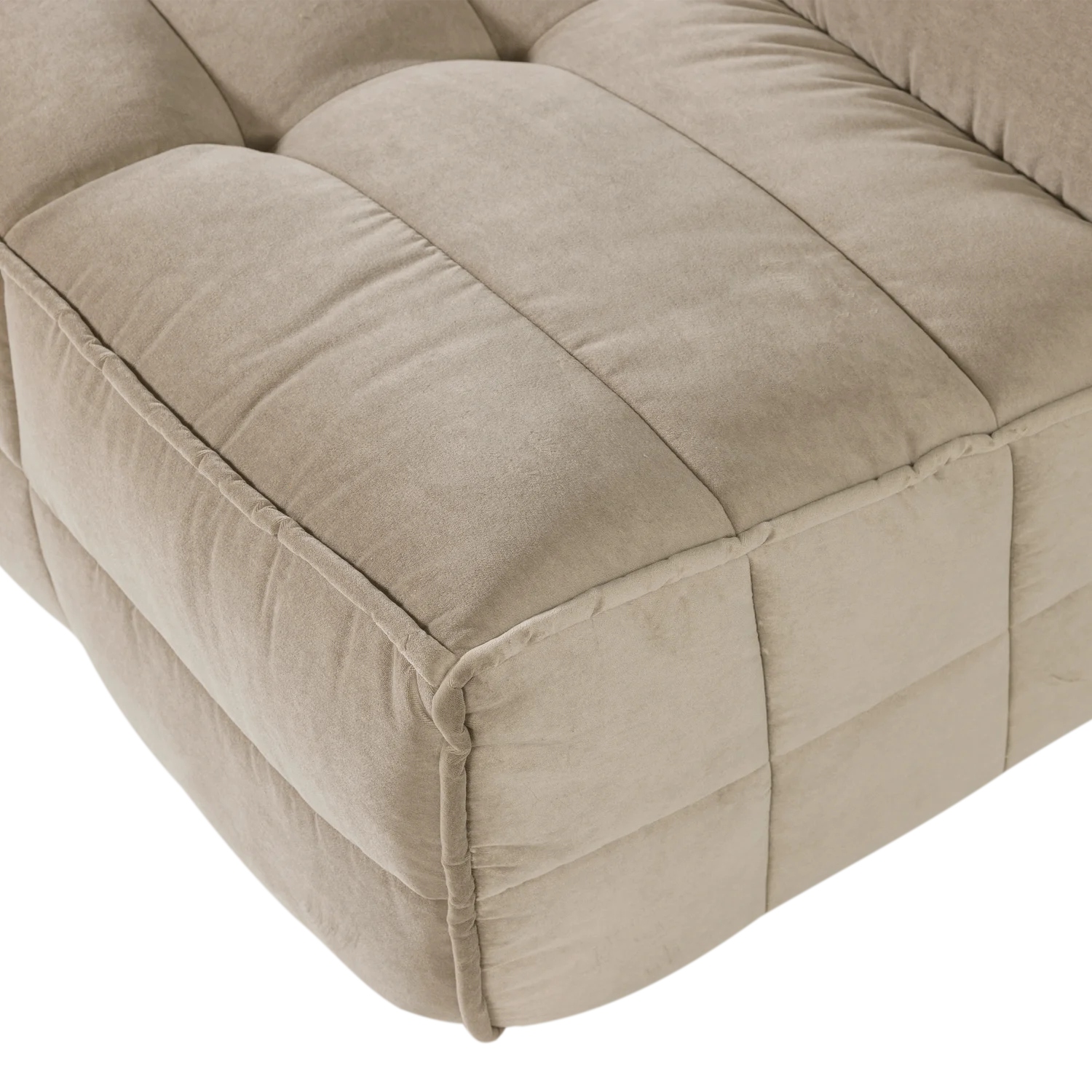 3 Sitzer Sofa CLUSTER Samt zartbeige Couch Garnitur Loungesofa Couchgarnitur