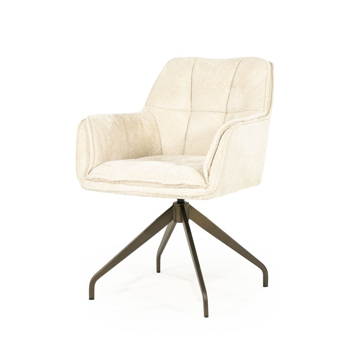 Armlehnstuhl Hugo Drehstuhl gepolstert Stoff beige