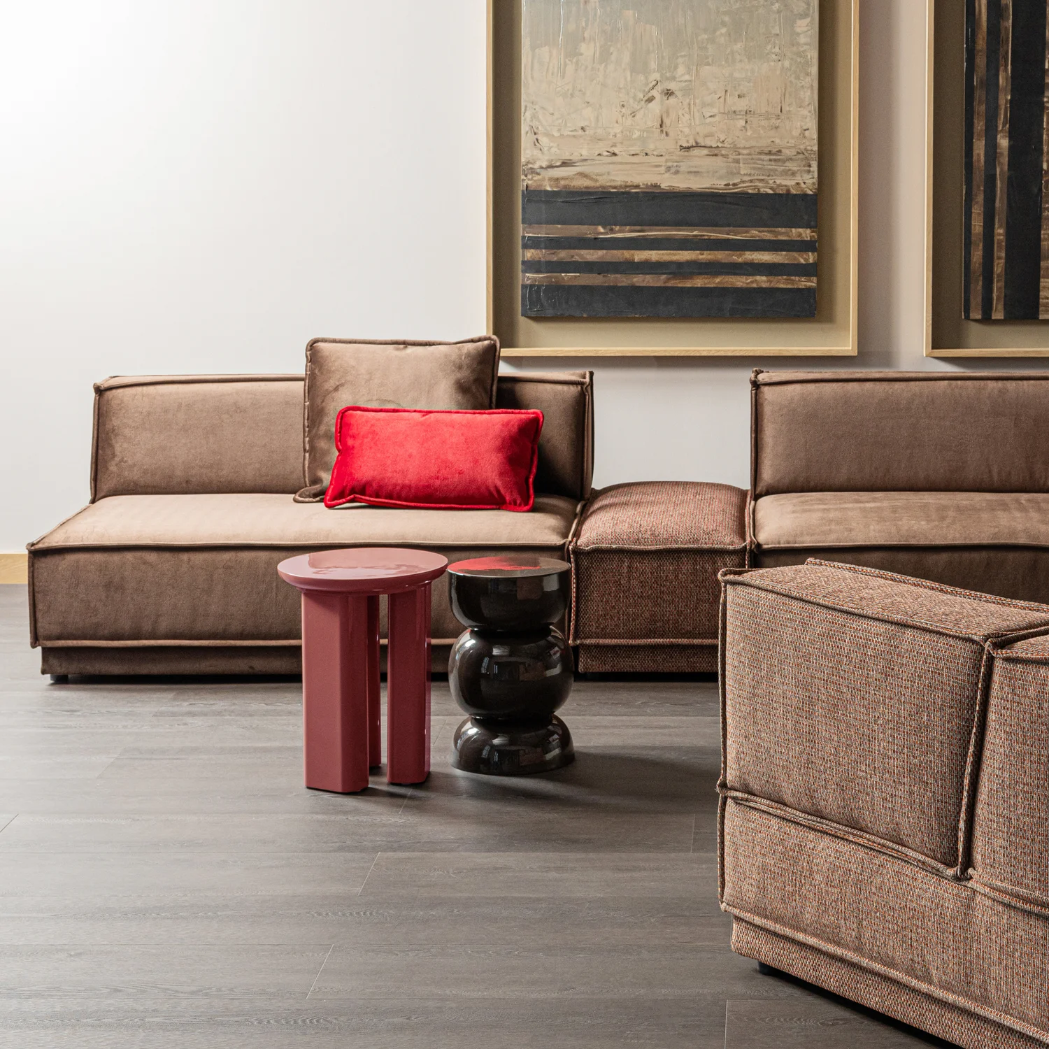 Beistelltisch ORIVO H 50 cm MDF hochglanz altrosa