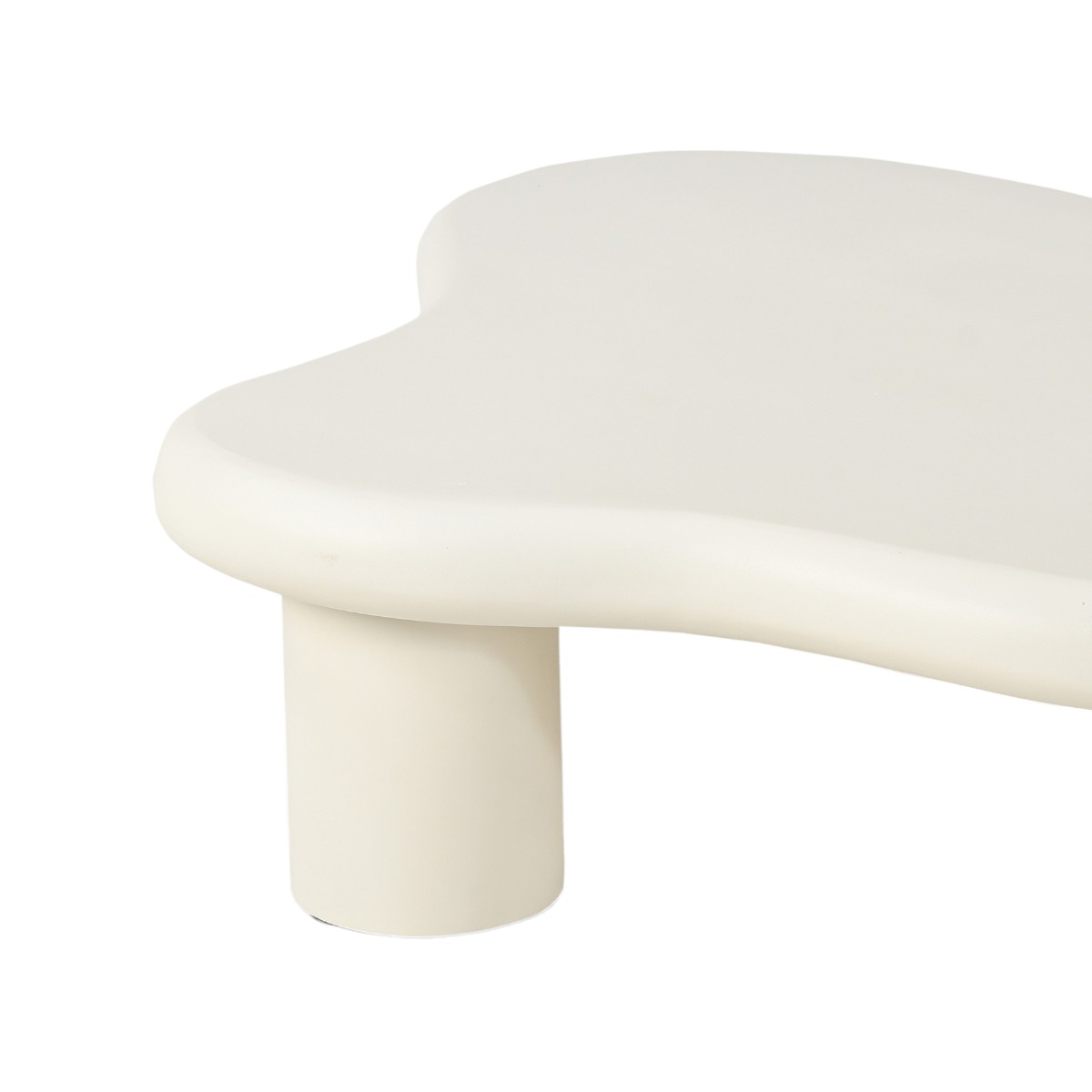 Couchtisch Feline 120 x 88 cm organisch MDF Beton Cremeweiß