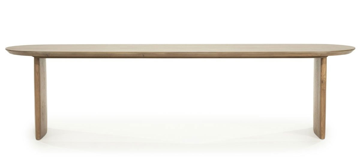 Esstisch Dex oval 300 x 110 cm Eichenholz Furnier dunkelbraun