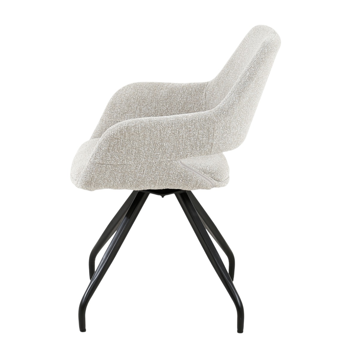 Esszimmerstuhl Capp Drehstuhl Stuhl mit Armlehnen Stoff beige