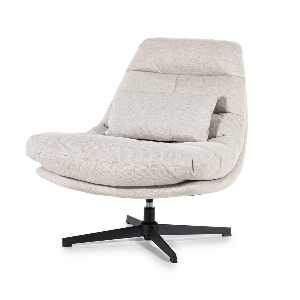 Sessel CONCIL drehbar mit Kissen Stoff beige