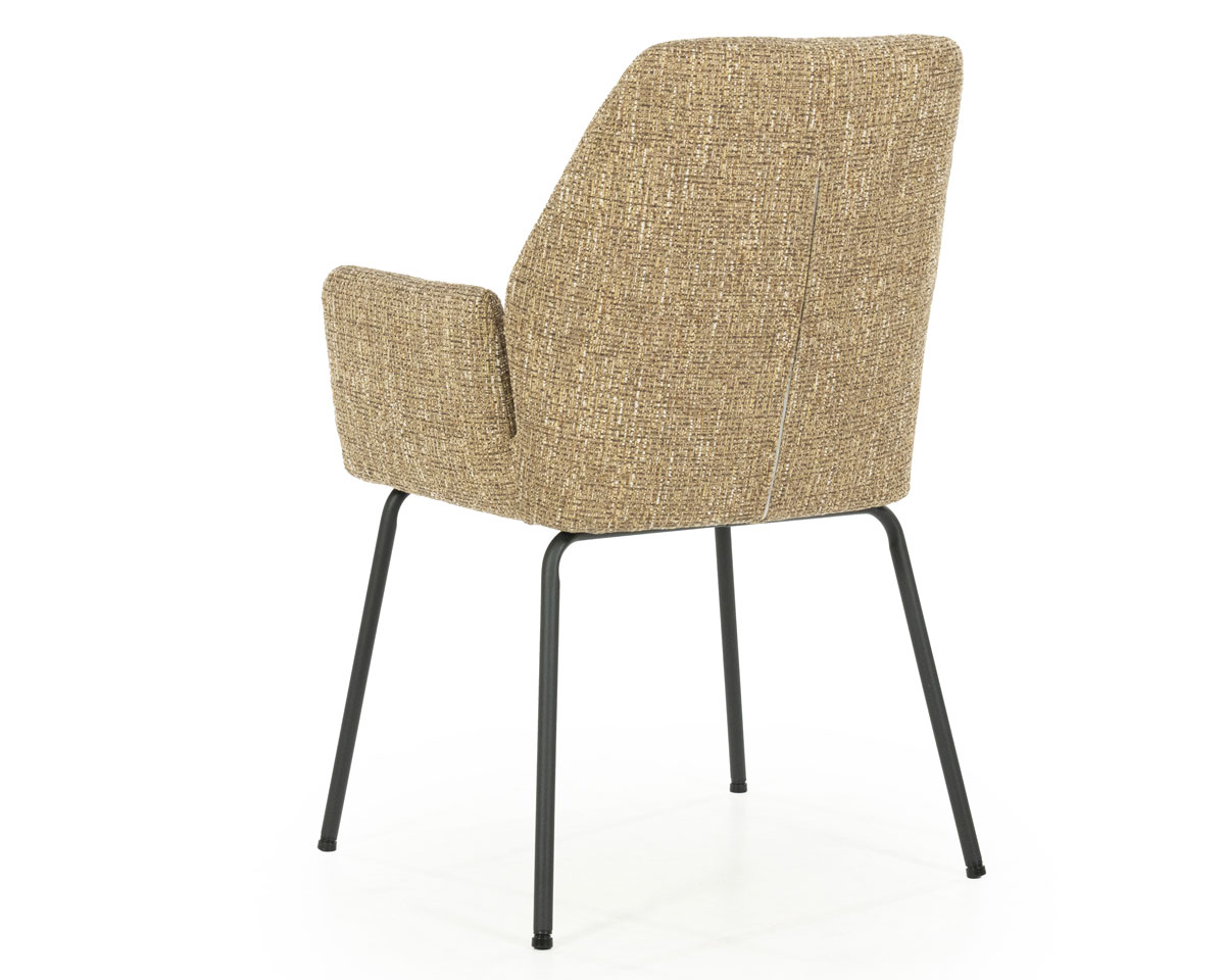 Esszimmer Stuhl Indy Vierfußstuhl Metall Stoff senffarben