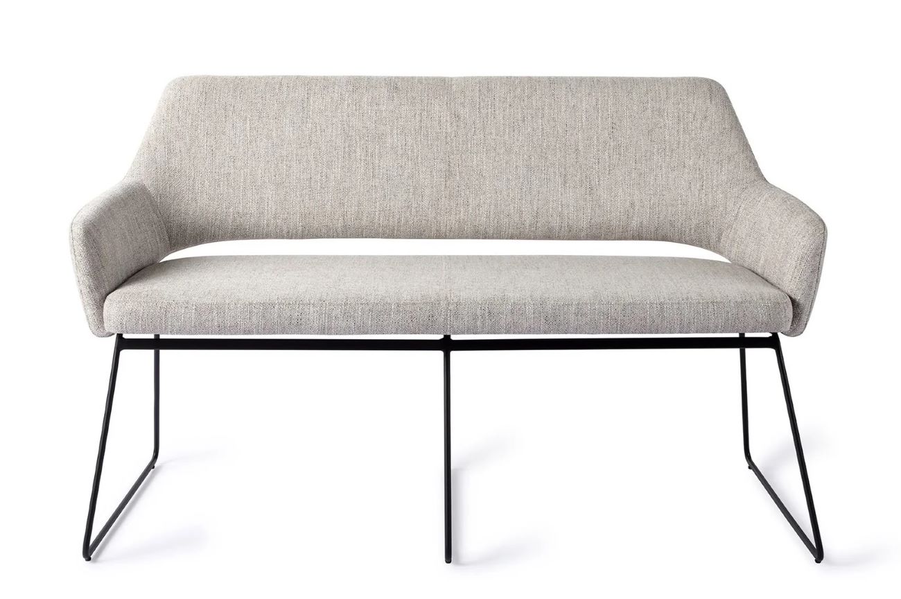 Esszimmerbank YANAI 140 cm – Modern & mit Lehne - hellgrau