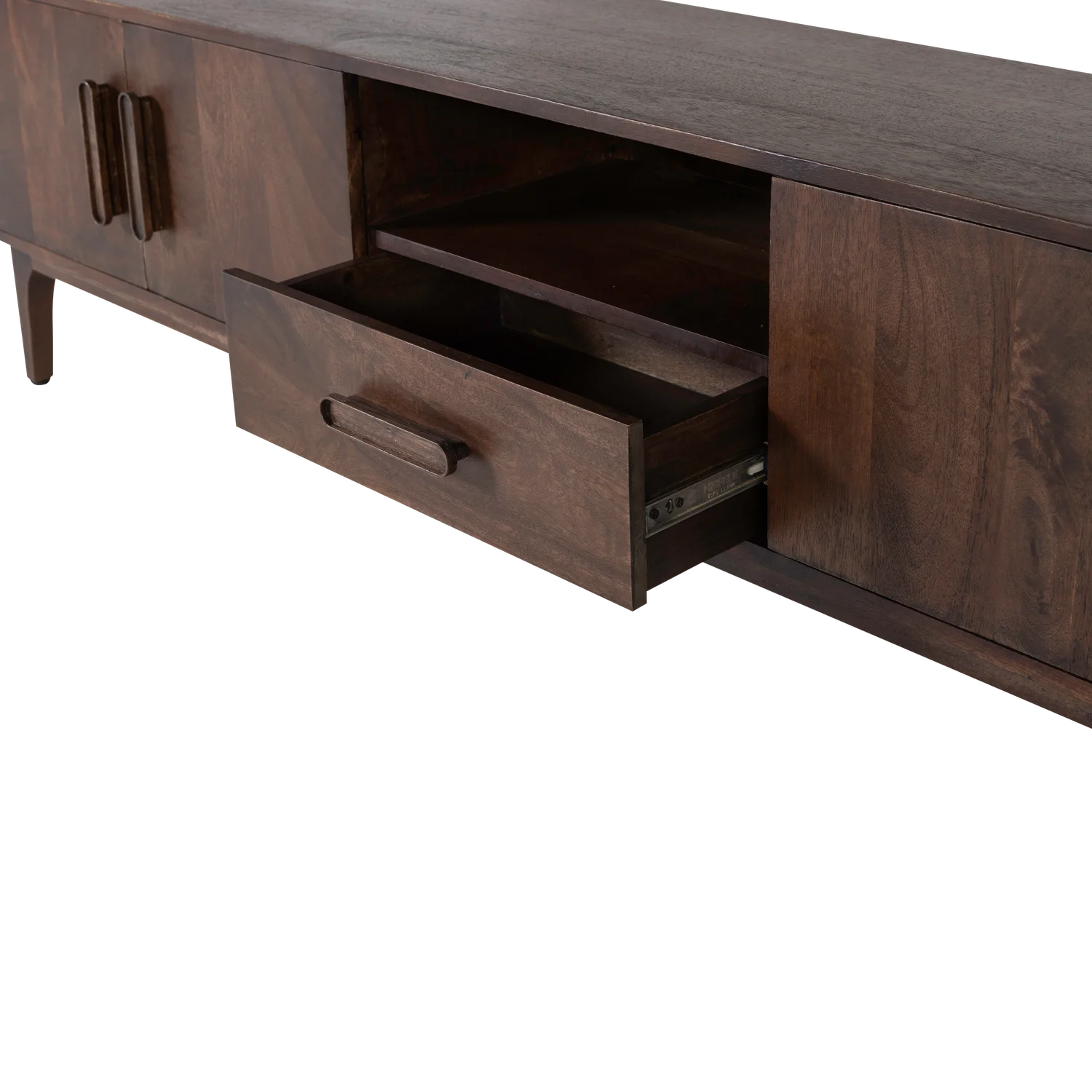 TV Möbel LIYA 200 cm Mangoholz dunkelbraun Kommode Lowboard