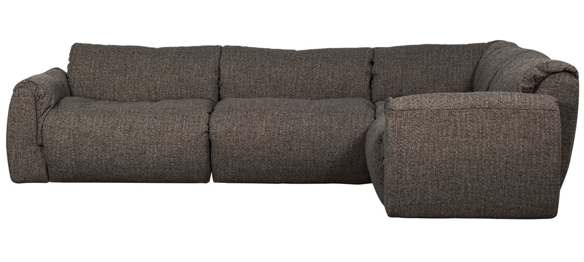 woood Ecksofa BAGGY Webstoff warmgrau melange Chaiselongue rechts