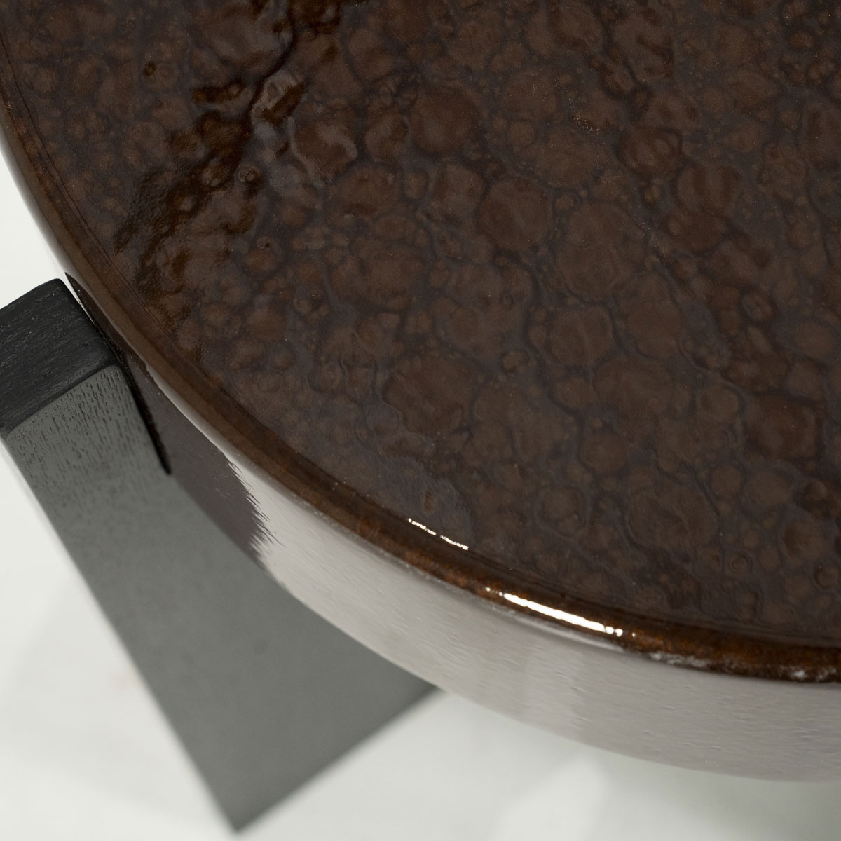 Beistelltisch Juliet rund Ø 40 cm MDF Eiche Furnier braun