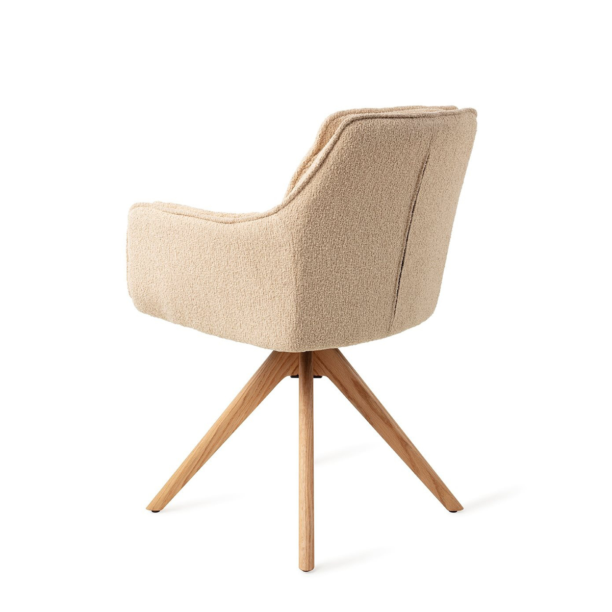 Esszimmerstuhl Akune Acajou drehbar Stoff beige Gestell Eiche