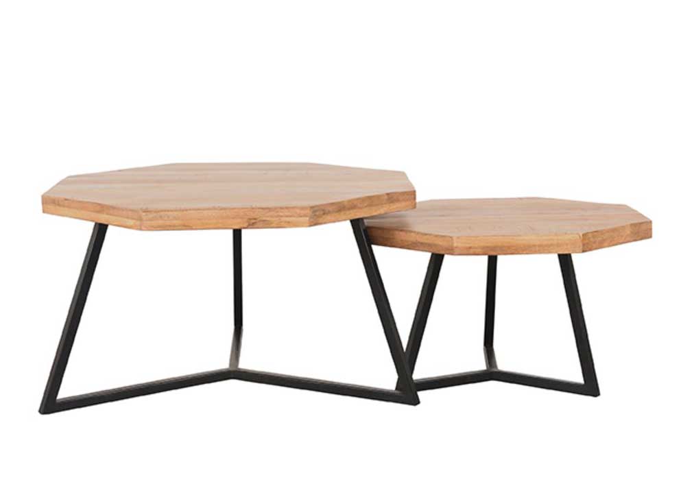Couchtisch 2´er Set FEGUR 70x70x40 cm Mango Holz