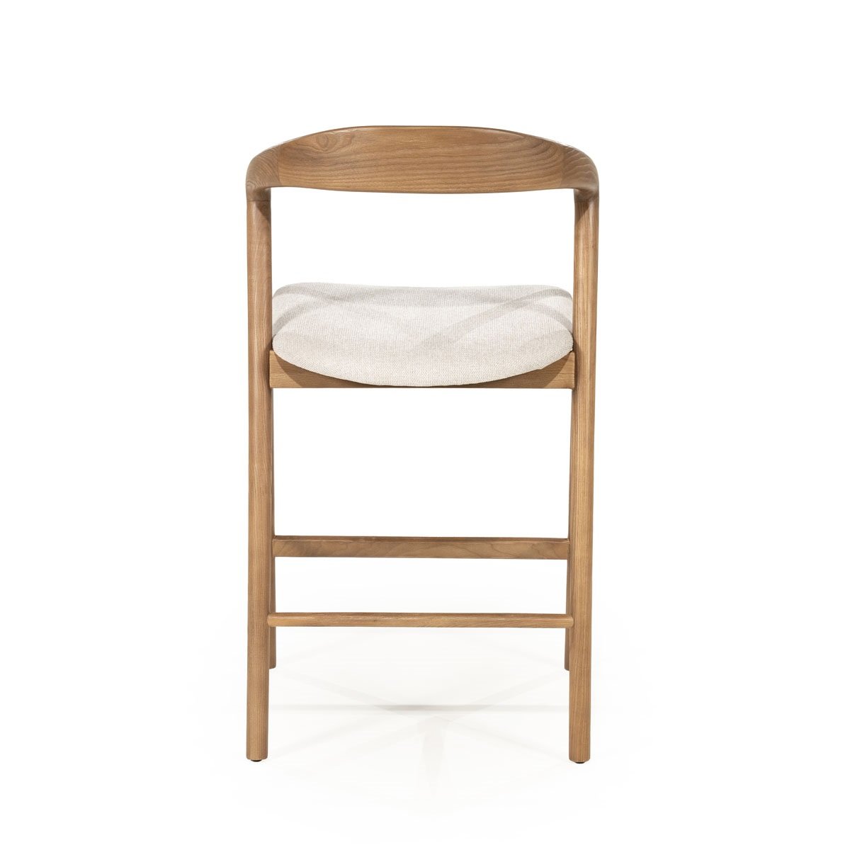 Barstuhl Rayven SH 65 cm Barhocker Esche Massivholz Bezug beige