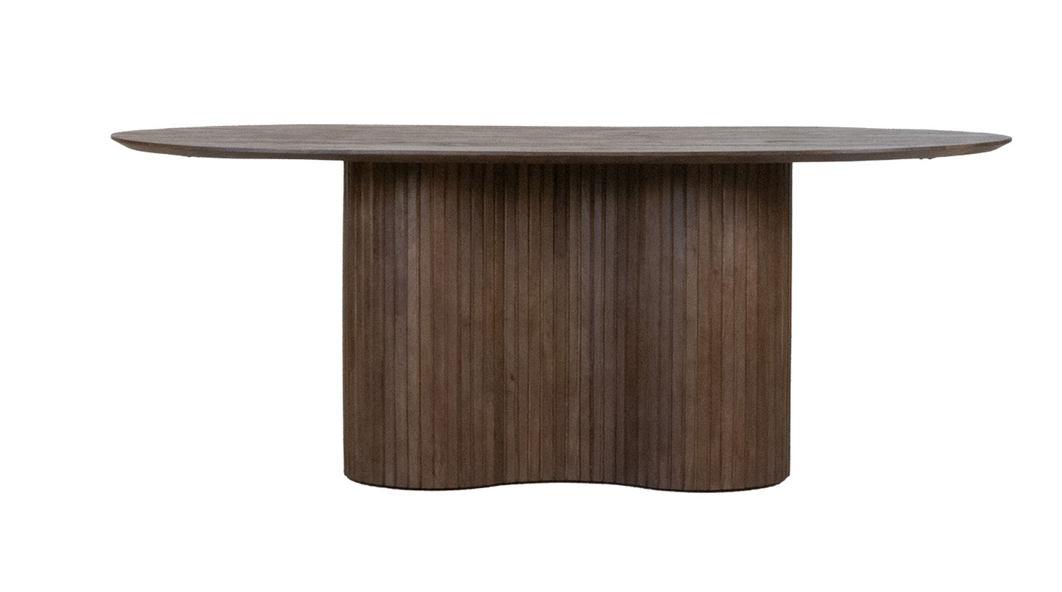 Esstisch ANNA 200 x 100 cm oval Hartholz dunkelbraun