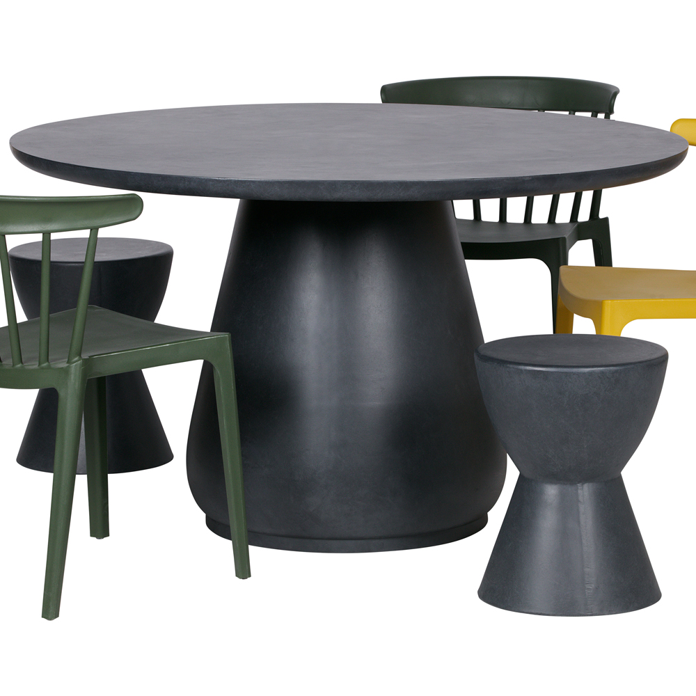 woood Garten Hocker Dover Ø 35 cm rund Tonfaser anthrazit